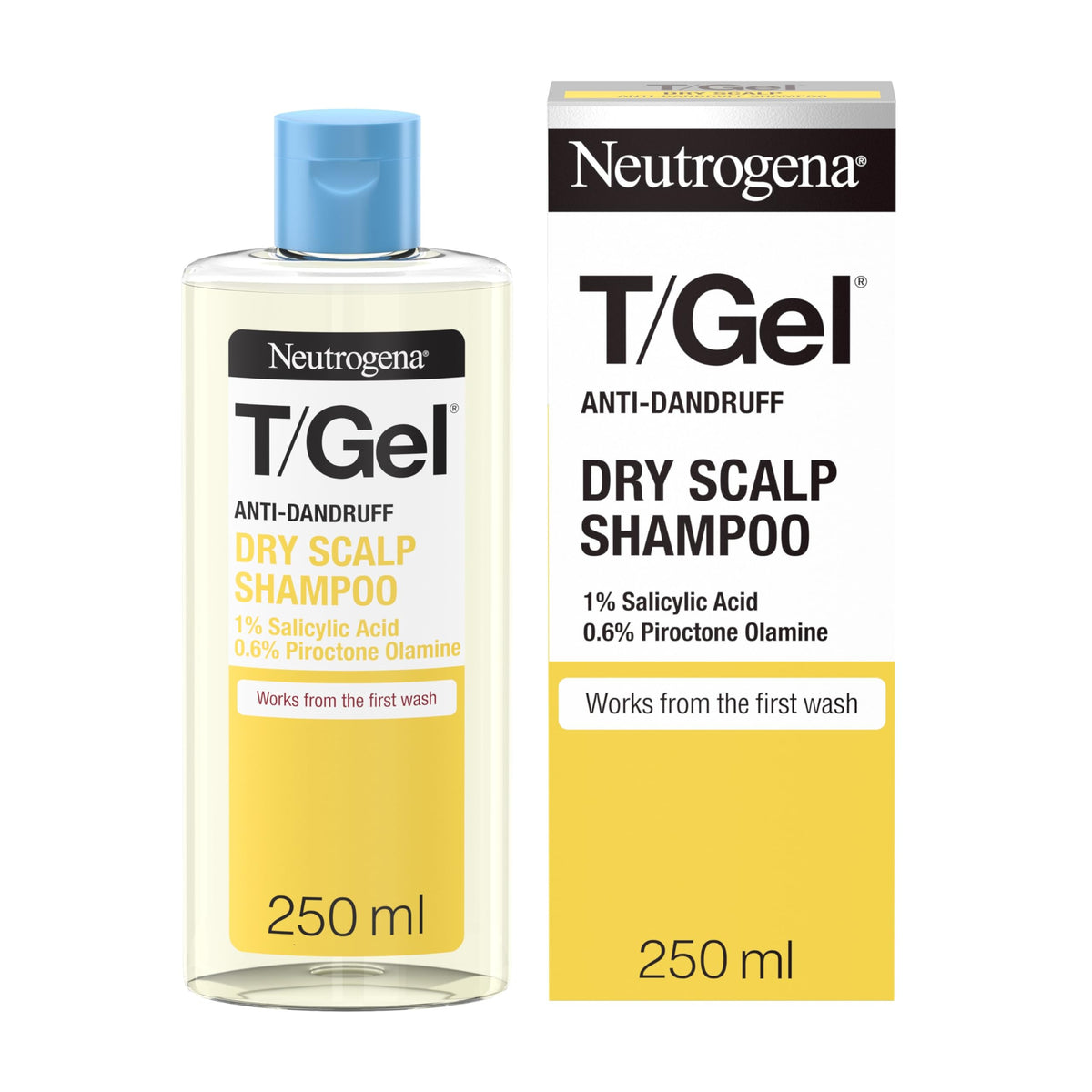 Neutrogena T/Gel Anti-Dandruff Shampoo for Dry Hair - Fights Dandruff & Itchiness | 250ml
