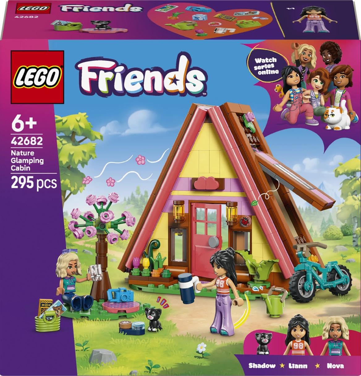 LEGO Friends Nature Glamping Cabin Building Set 42682 for Ages 6+ | Includes 2 Mini Dolls 5