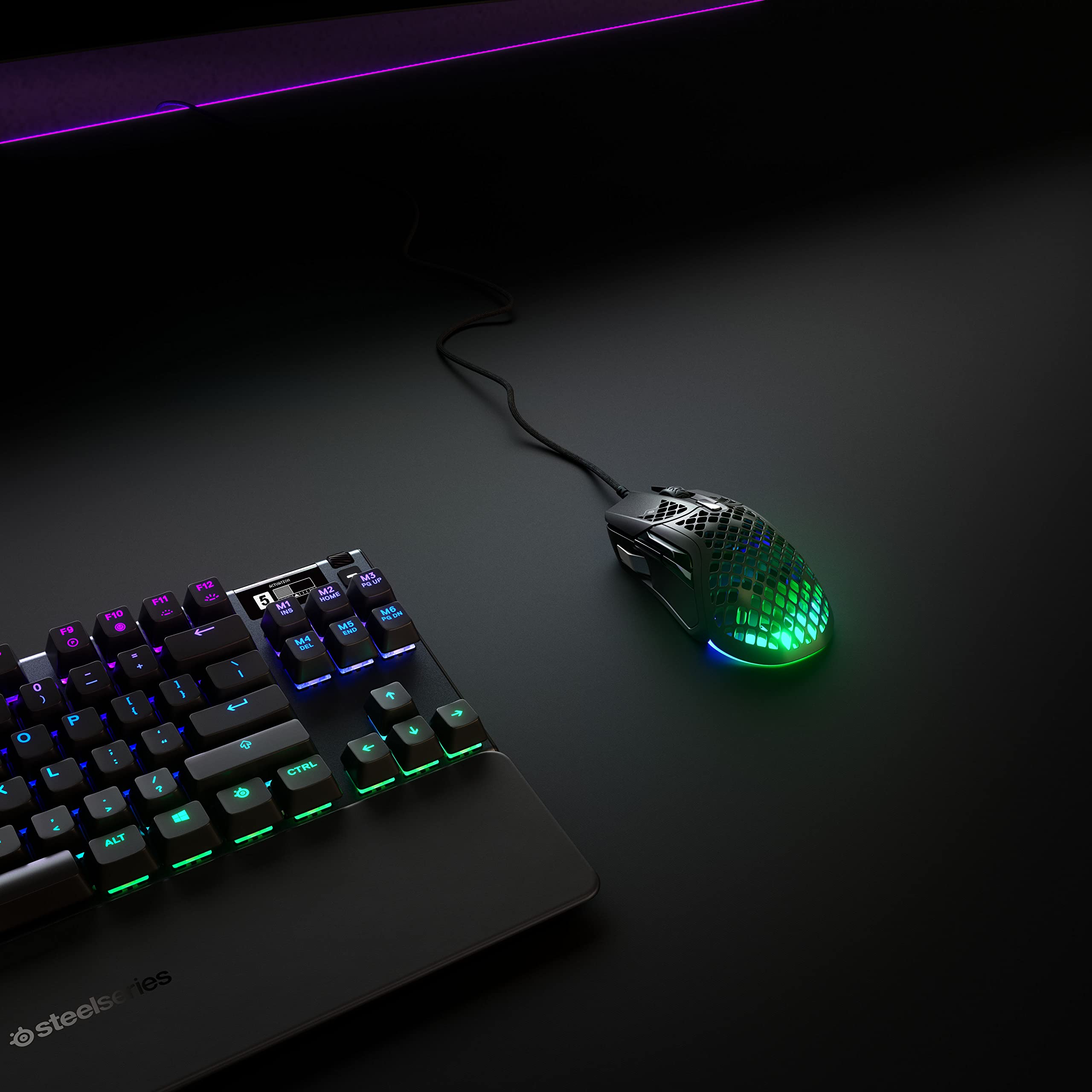 SteelSeries Aerox 5 - Holey RGB Gaming Mouse - Ultra-lightweight Water Resistant Design - 18K DPI TrueMove Air Optical Sensor - 9 Programmable Buttons 6