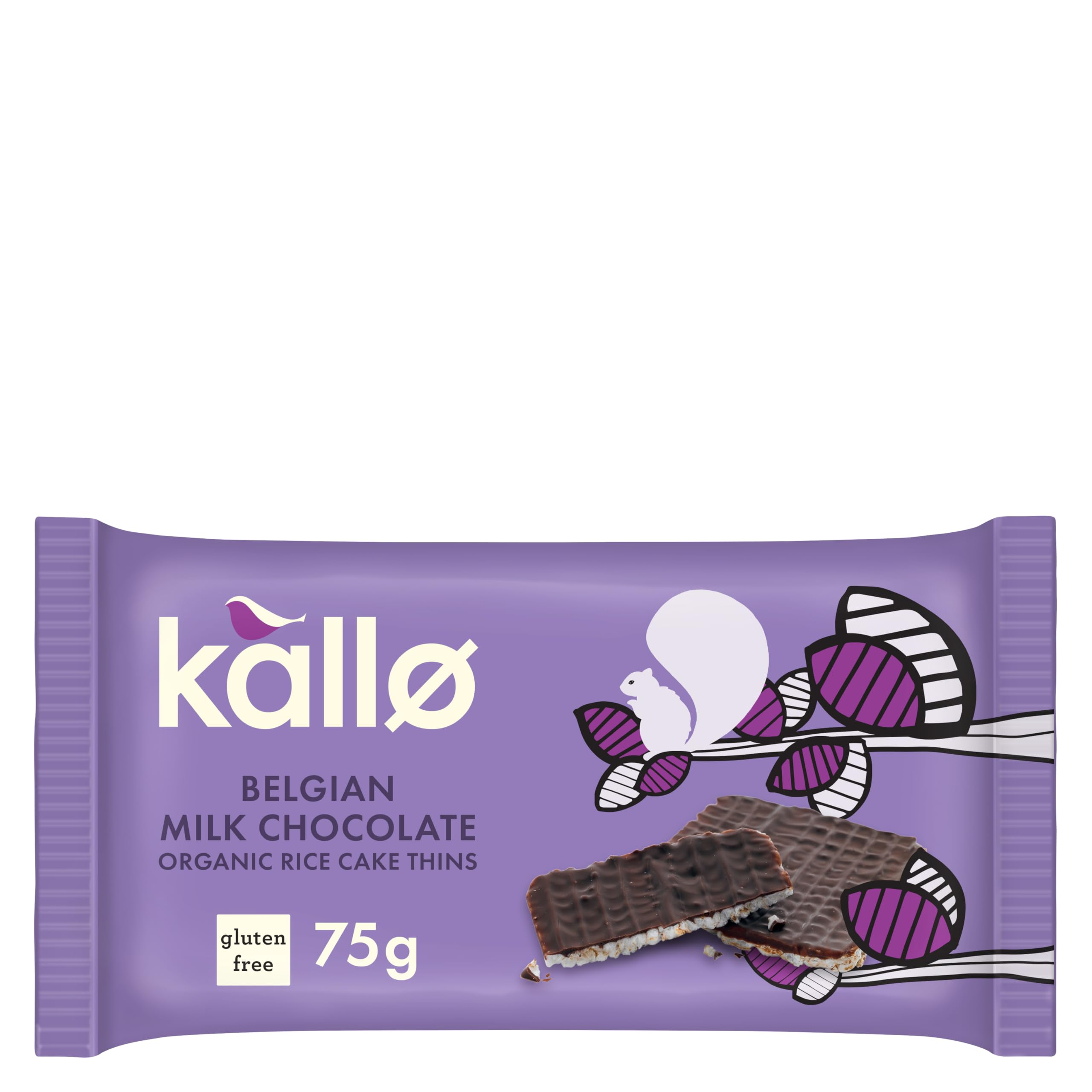 Kallo Organic Belgian Milk Chocolate Thins Rice Cake | Gluten Free | 75g