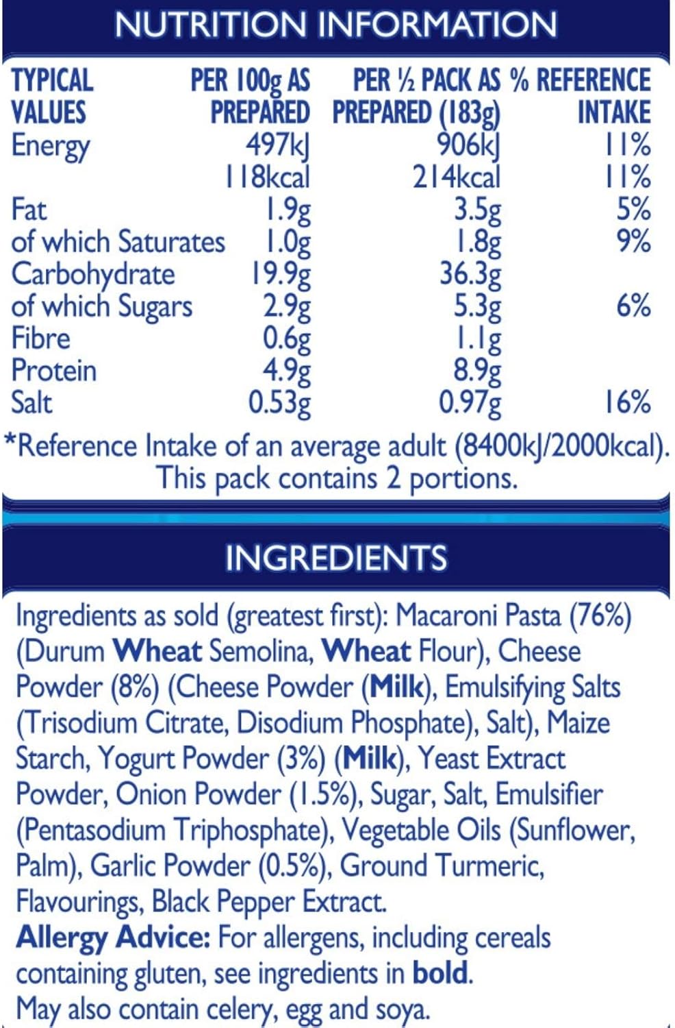 Batchelors Pasta 'n' Sauce Mac 'N' Cheese Pasta Ready Meal, 99g Packet (Pack of 7)