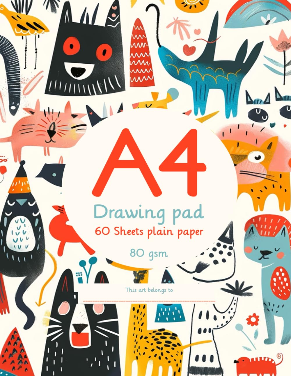 Mabel & Me publishing A4 Plain Paper Drawing Pad - 60 Pages | Paperback | Ages 3-18