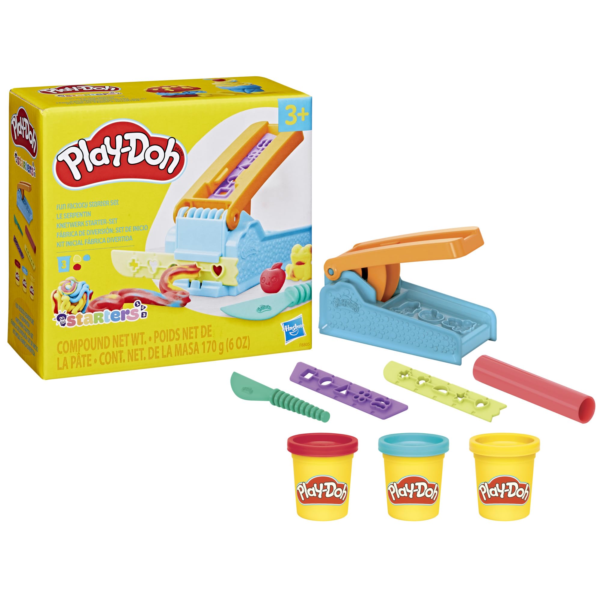 Play-Doh Fun Factory Starter Set for Kids Ages 3+ | Squeezes 10 Shapes | Includes 3 Colors 1