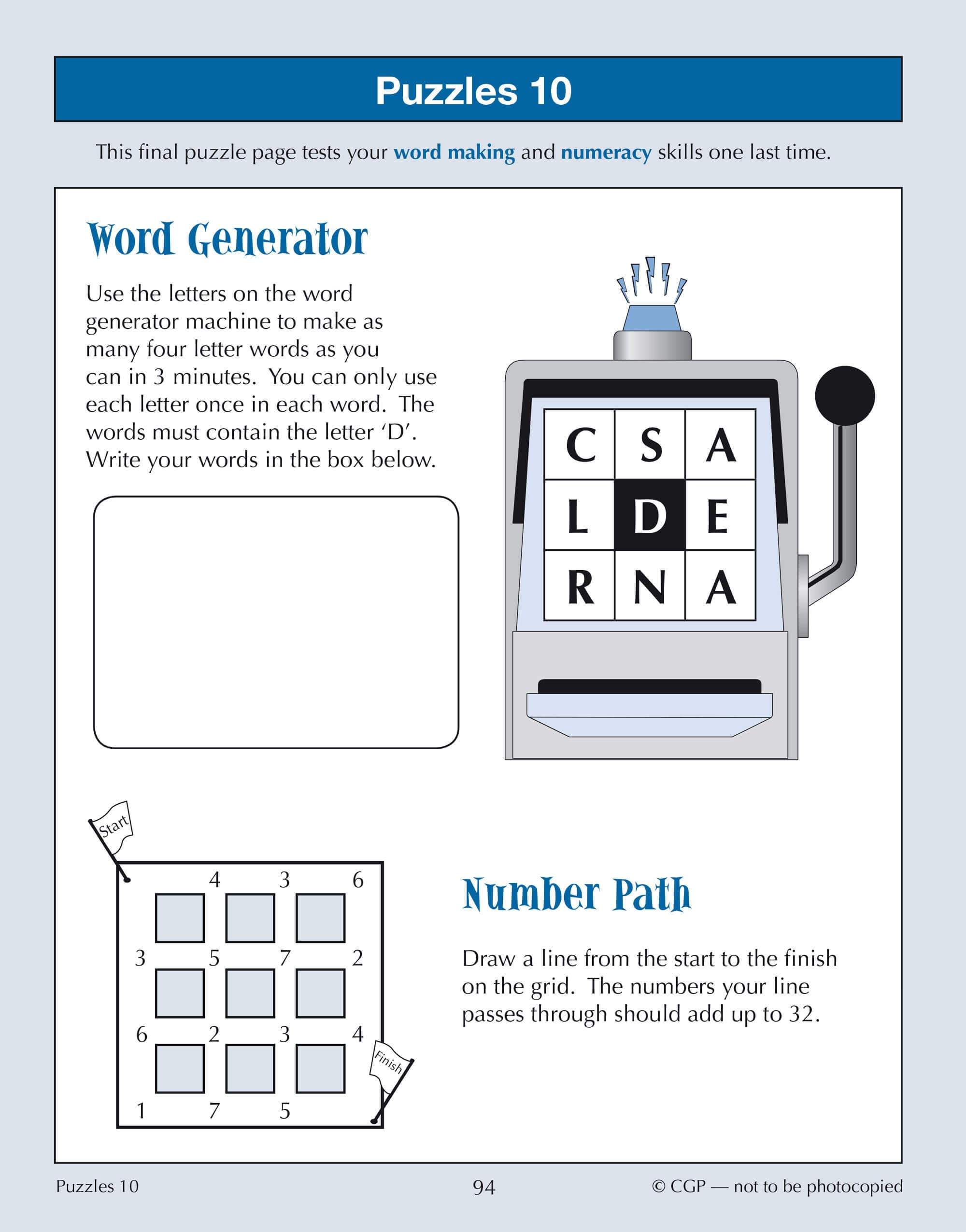 CGP 11+ GL 10-Minute Tests: Verbal Reasoning for Ages 10-11 (with Online Edition) 4