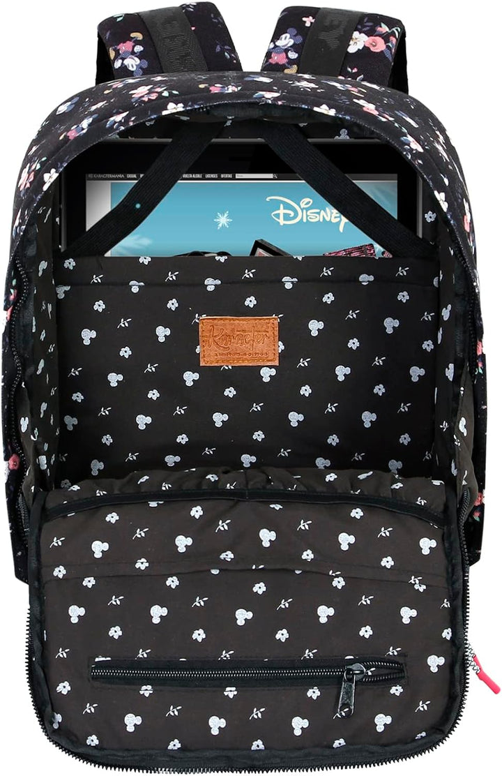 Disney Mickey Mouse Nature-Peach Backpack, Black (Disney Backpack)