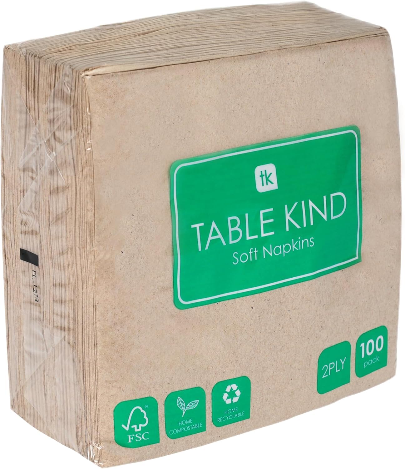 Talking Tables Table Kind Napkins - 100 Pack Soft Recycled Brown Paper | 2-Ply 33cm | Eco-Friendly 1