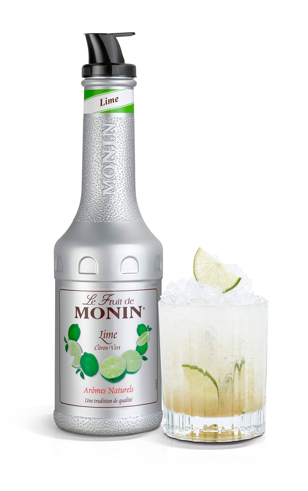 MONIN Lime Fruit Mix Puree 1 Litre - Vegan, Allergen-Free Cocktail & Mocktail Syrup with Natural Flavourings