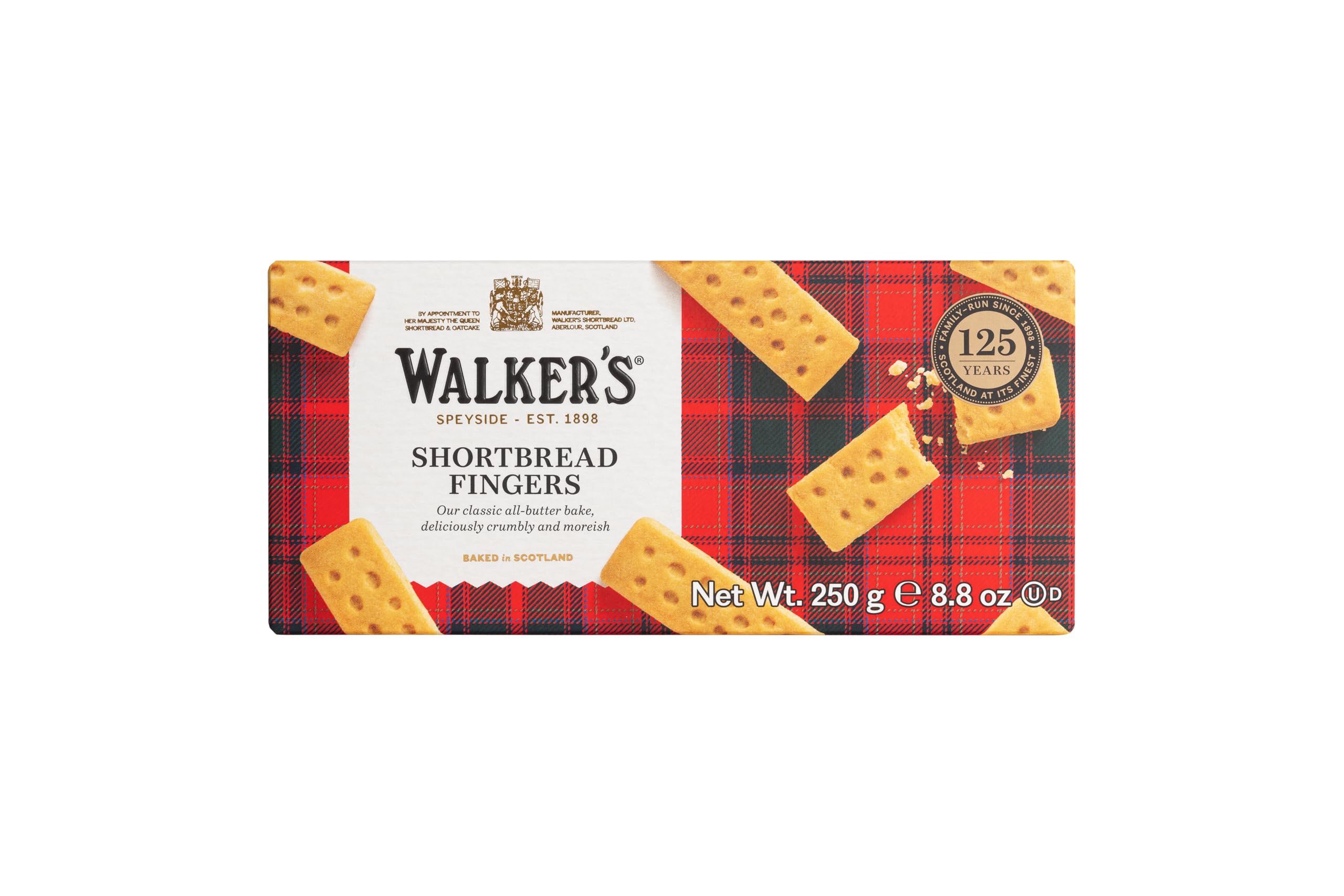 Walker's Pure Butter Shortbread Fingers - Traditional Recipe | 250g Pack