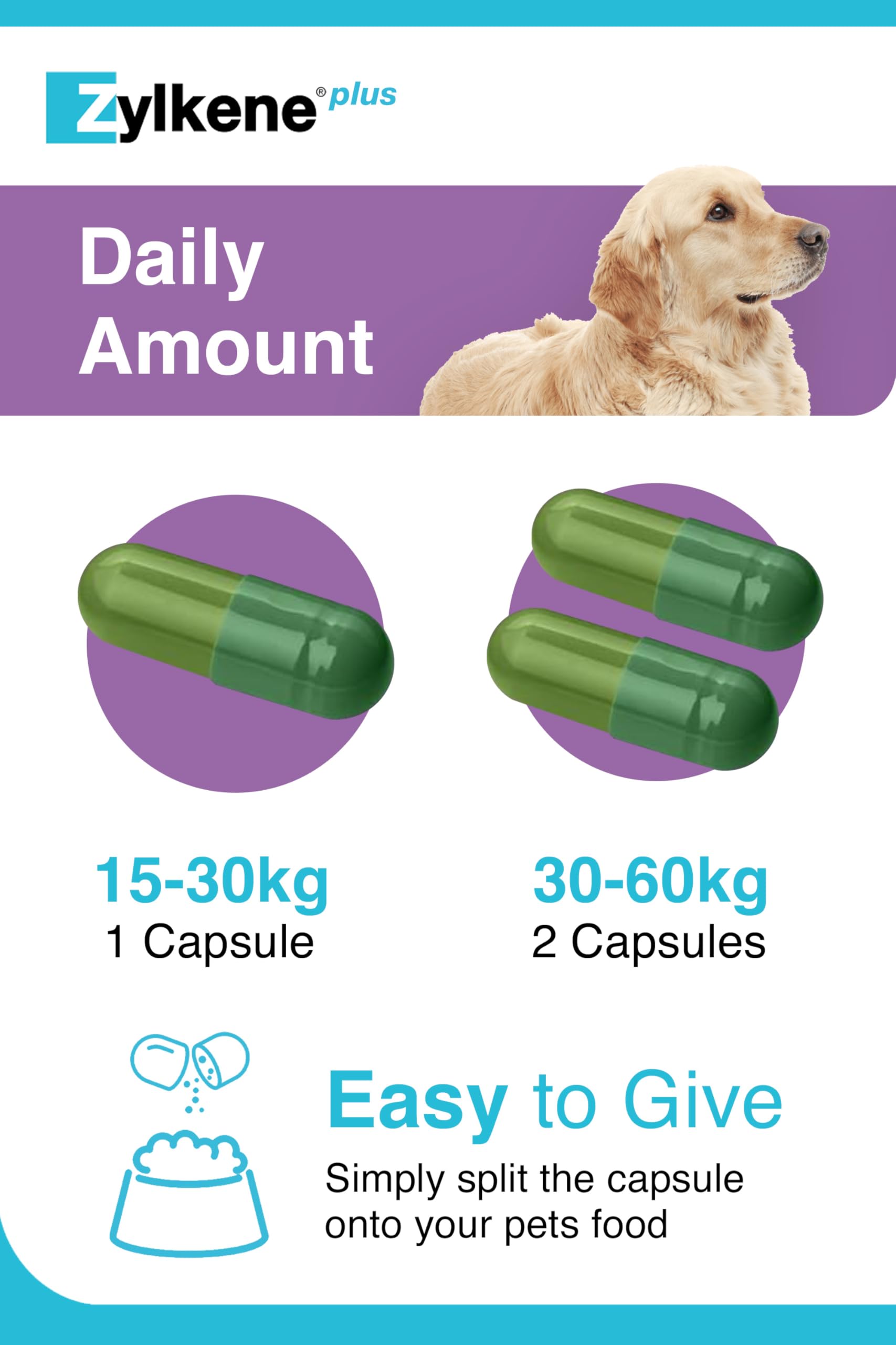Zylkene Calming Supplement for Large Dogs (30kg-60kg) 450mg | 30 Capsules 7