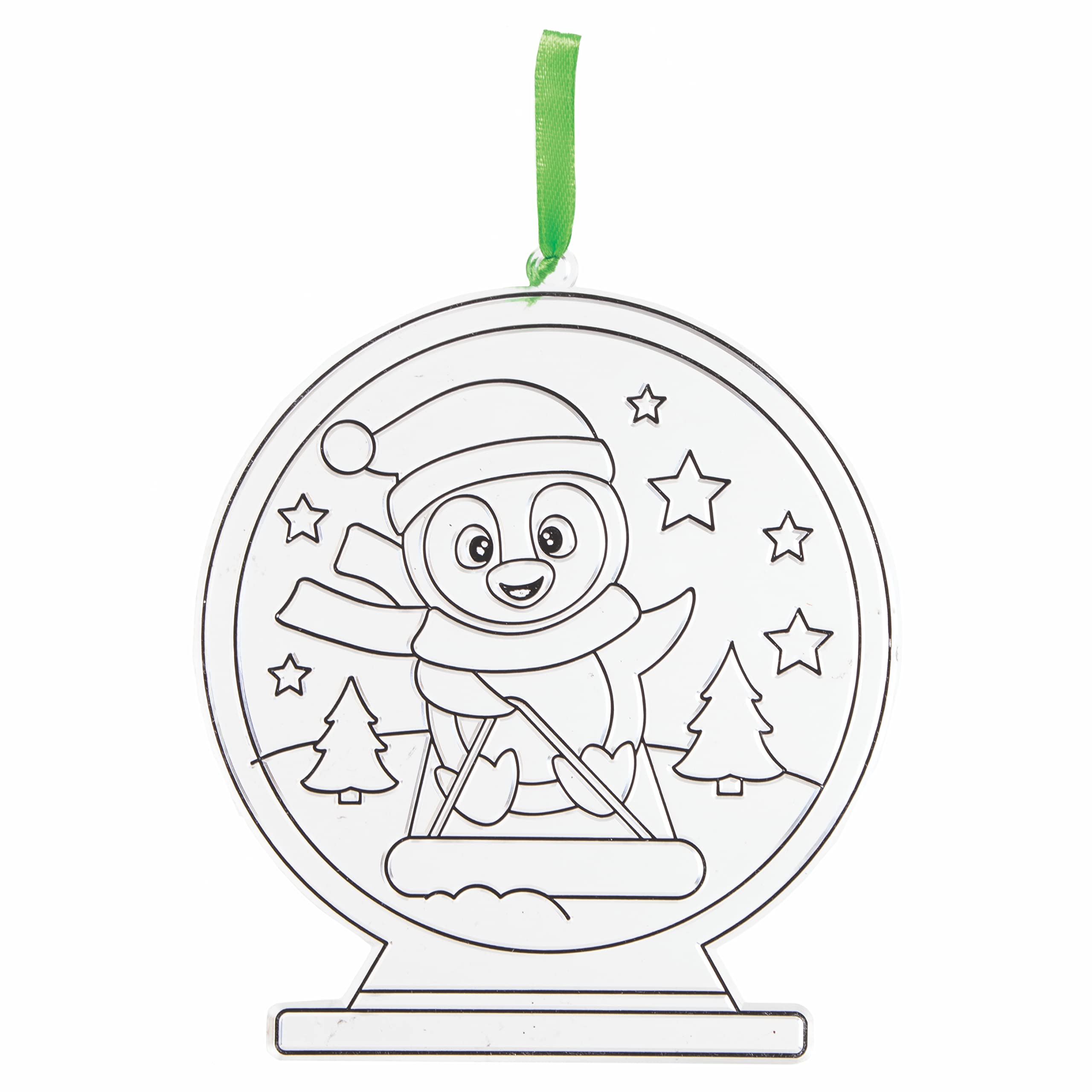 Baker Ross FC181 Christmas Snow Globe Suncatcher Decoration Craft Kit - Pack of 6 | Ages 3+ 4