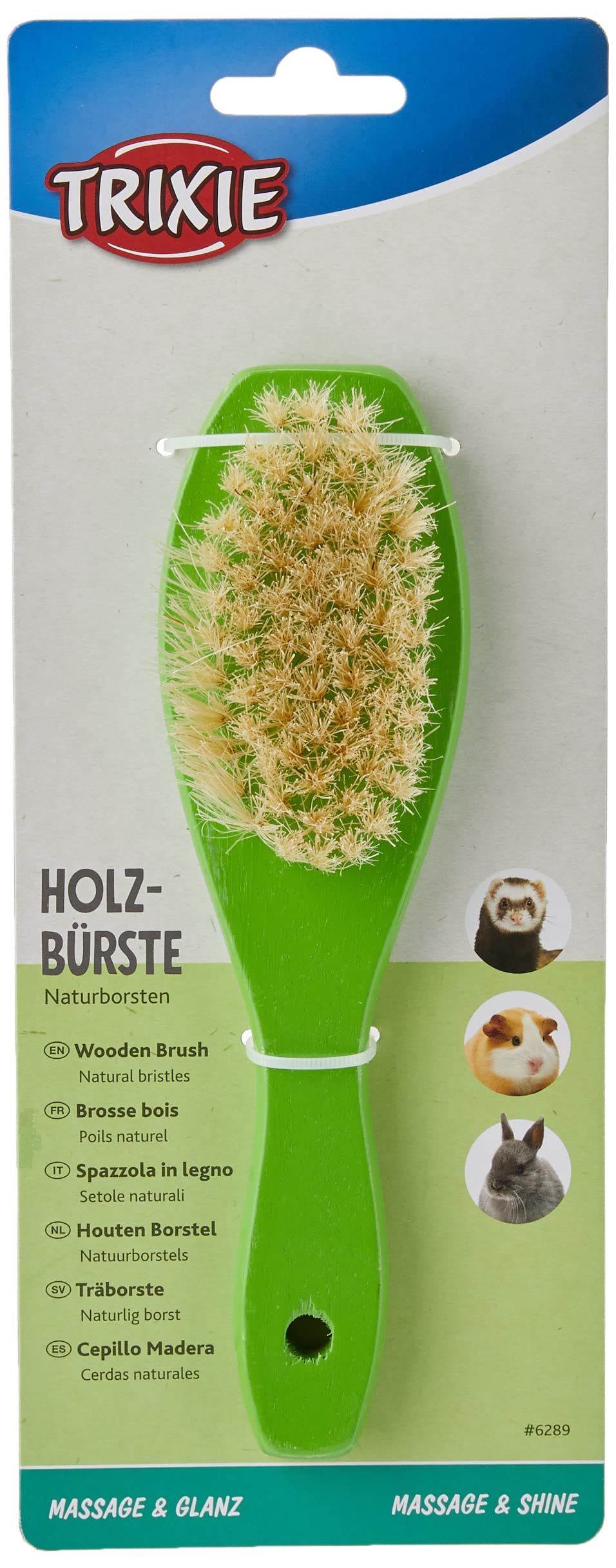 TRIXIE Wood Natural Bristle Brush - Gentle Grooming Tool for Small Animals | 18 x 5 cm 3