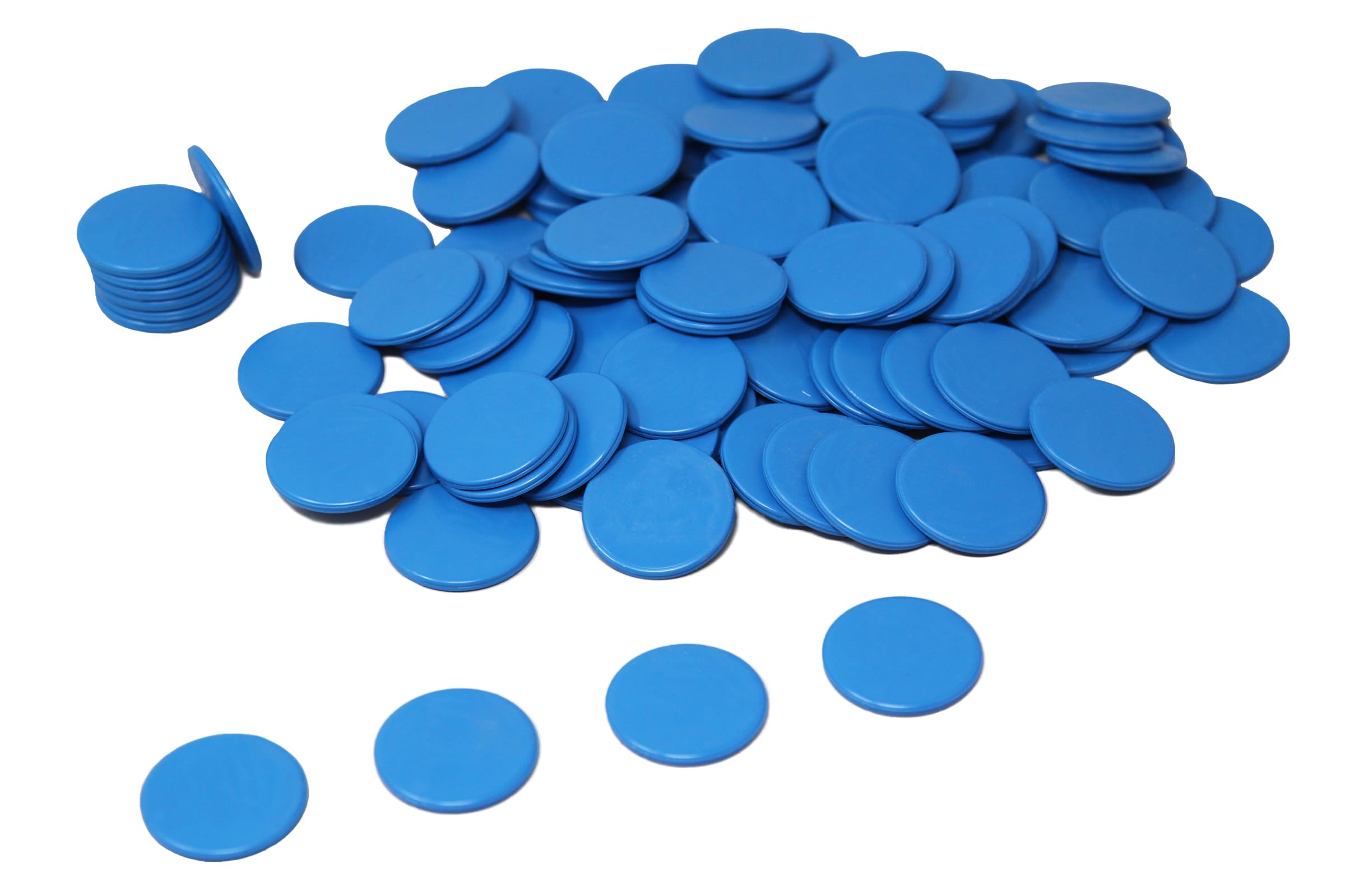 Wissner Game Chips - 100 Blue Counting Markers | ø 25mm | RE-Plastic® Eco-Friendly