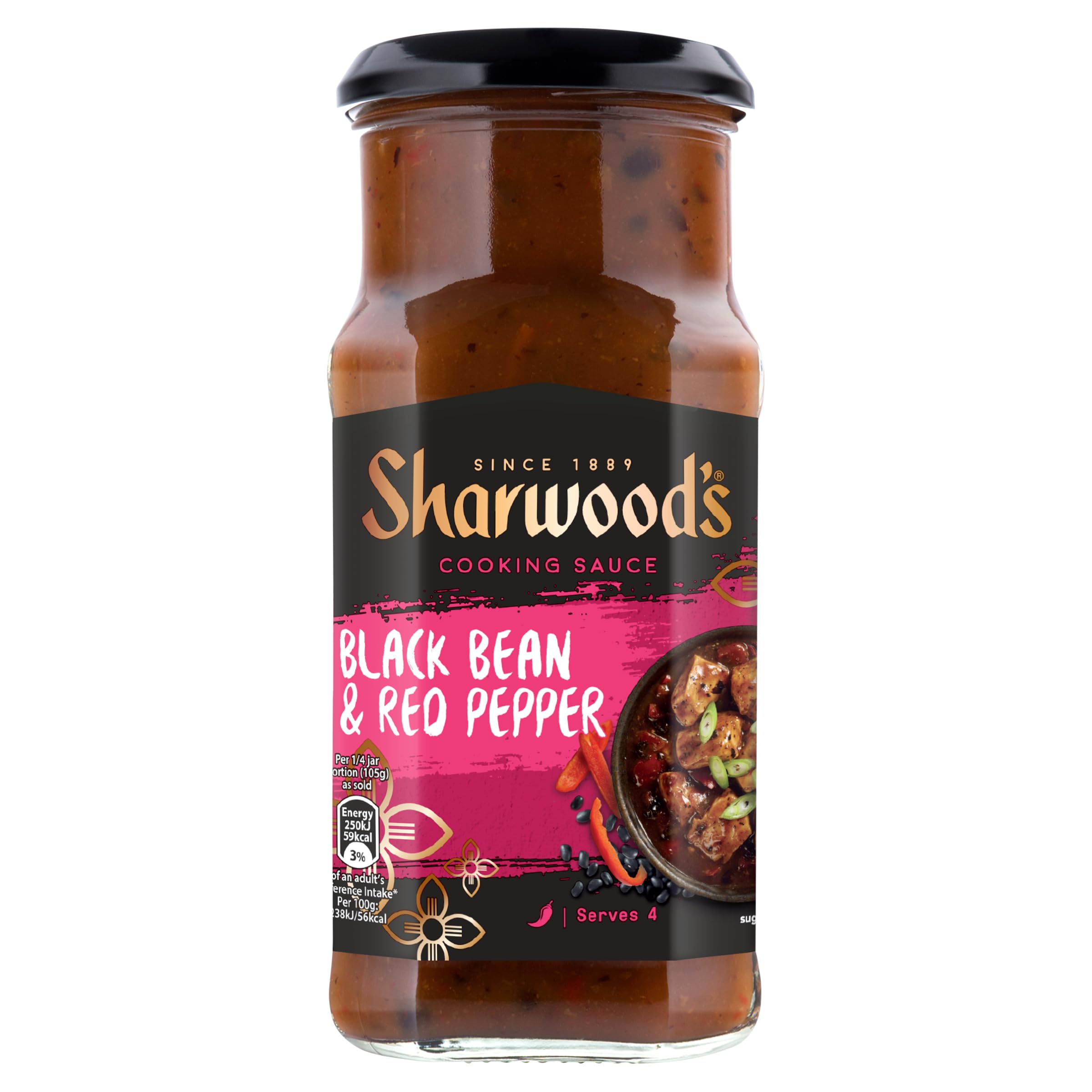 Sharwood's Black Bean & Sweet Red Pepper Sauce - Cantonese Style Cooking Sauce | 425g