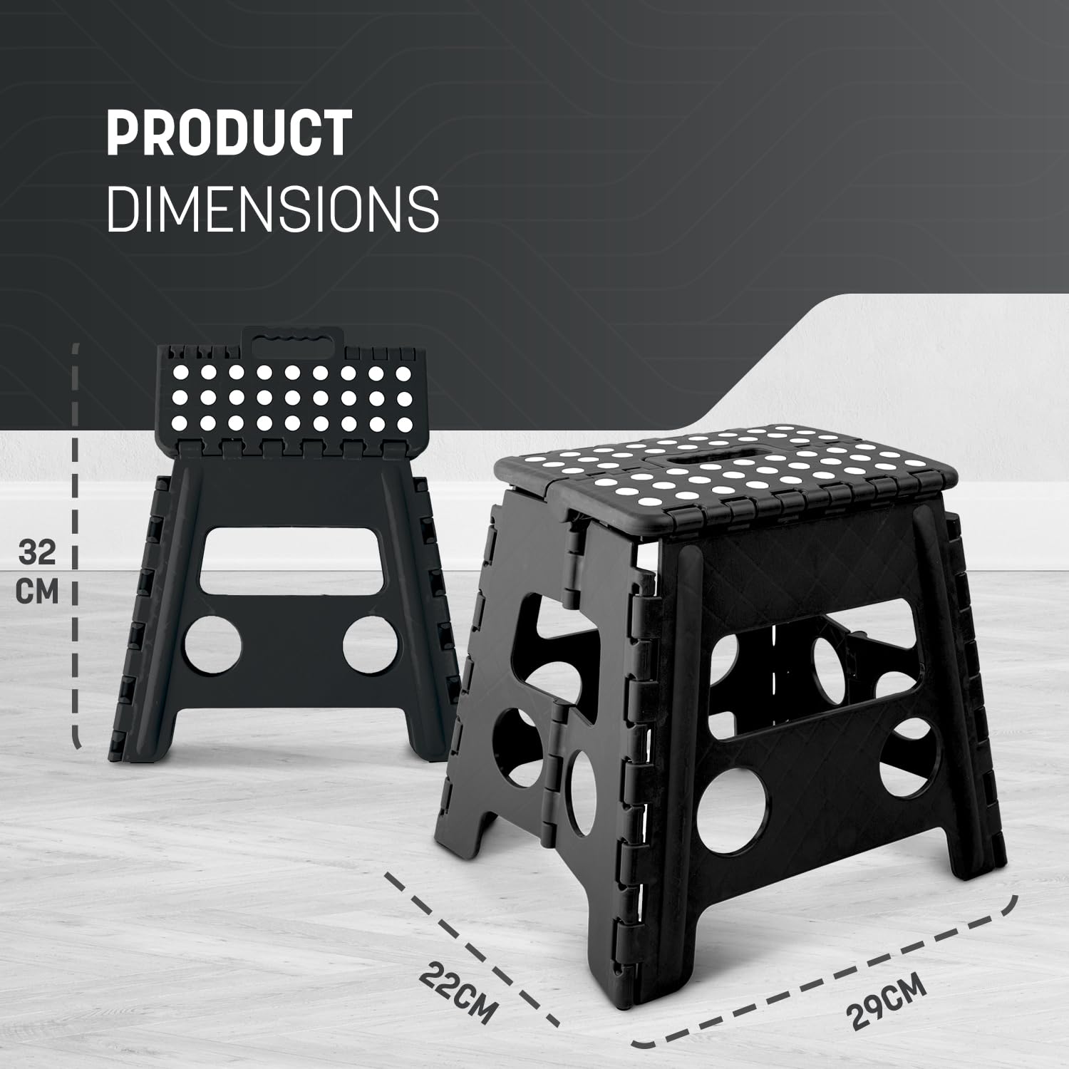 KEPLIN 13 Inch Heavy Duty Folding Step Stool | 150kg Capacity | Plastic 2
