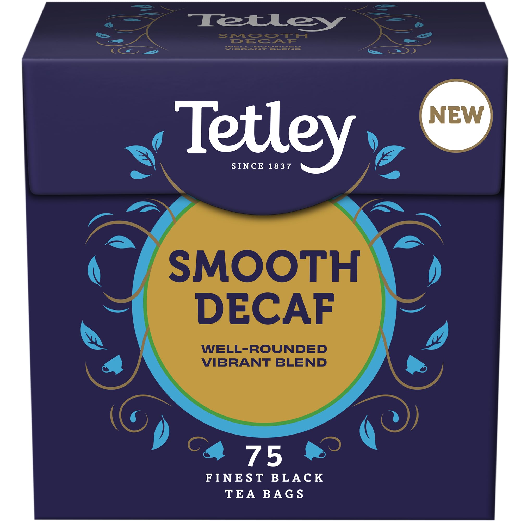 Tetley Smooth Decaf Black Tea Bags - Caffeine-Free, Rainforest Alliance Certified | 75 Count 1