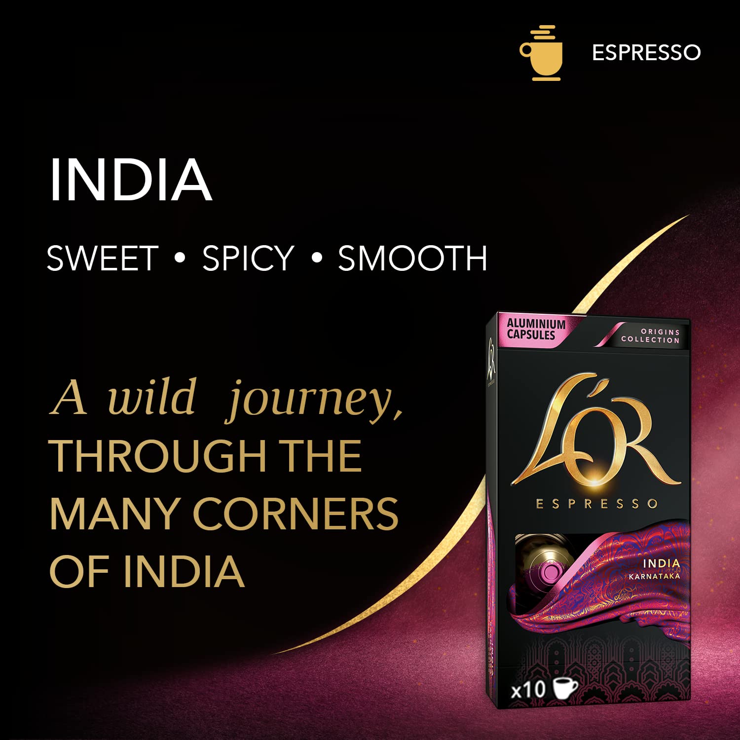 L'Or Espresso India Coffee Pods - Sweet & Spicy Flavor, Nutmeg & Clove Notes | 100 Recyclable Capsules 2