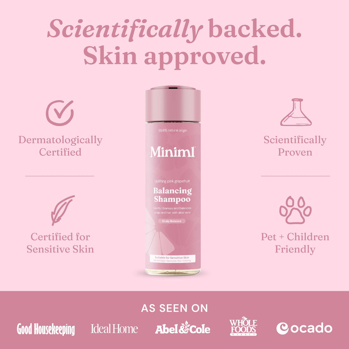 Miniml Balancing Shampoo - Pink Grapefruit & Aloe Vera | 400ml | Vegan 8