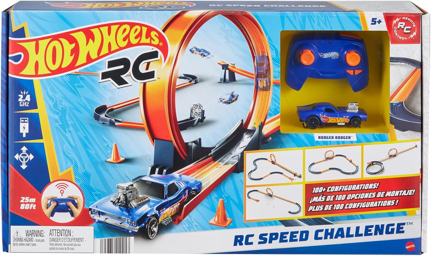 Hot Wheels RC Speed Challenge Track Set - 30+ Piece Remote-Controlled Racing Playset for Kids 5+ 1