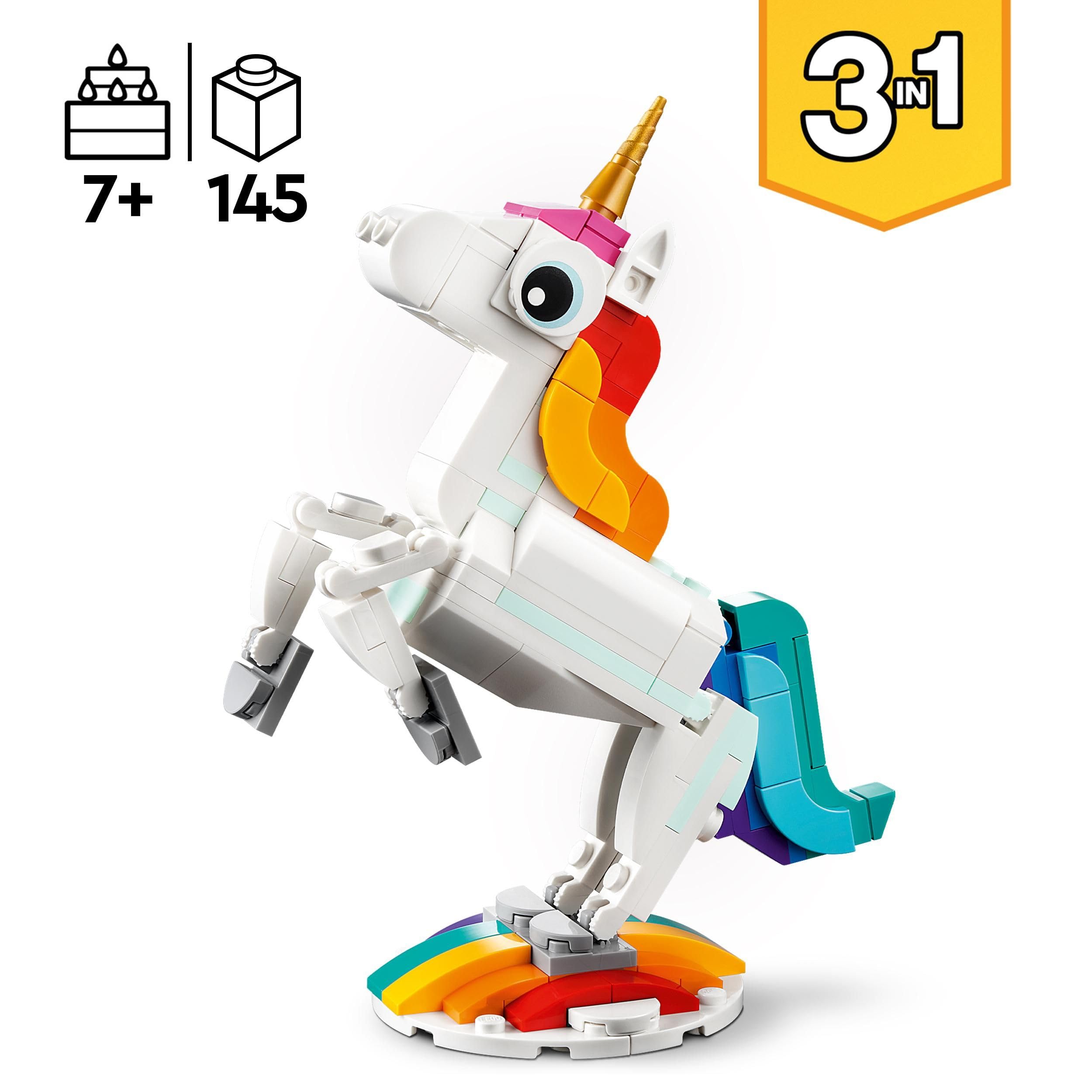 LEGO Creator 31140 Magical Unicorn 3-in-1 Figure Building Kit | Ages 7+