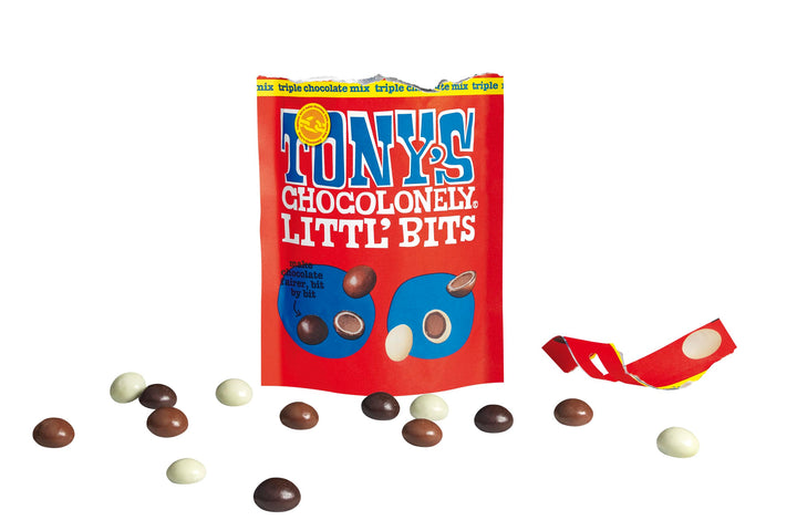 Tony's Chocolonely - Littl’ Bits Triple Chocolate Mix Balls - Mini Chocolate Treats in Sharing Pouch - 100g