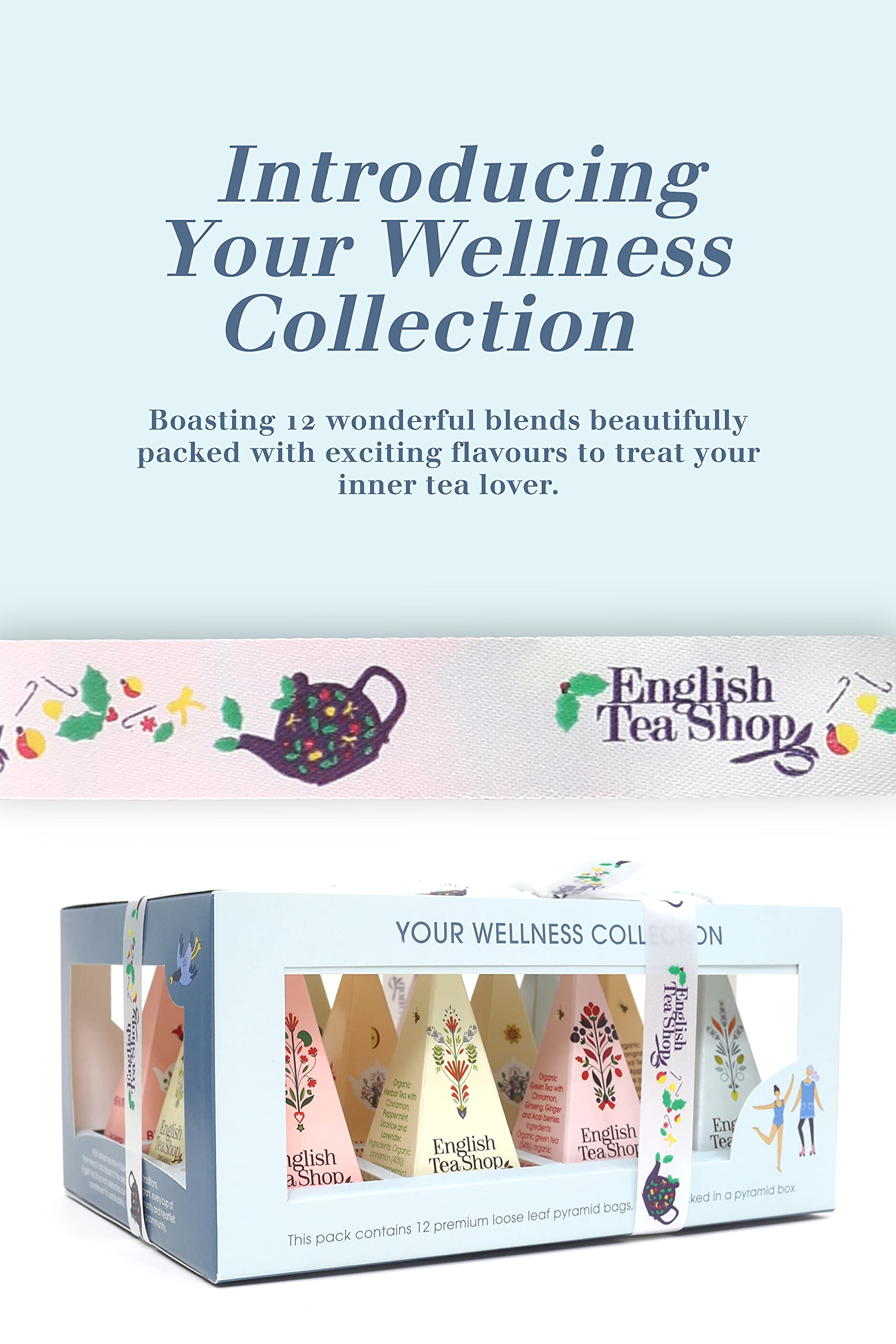 English Tea Shop Organic Wellness Tea Collection Prism - 12 Pyramid Tea Bags, 6 Flavours 2