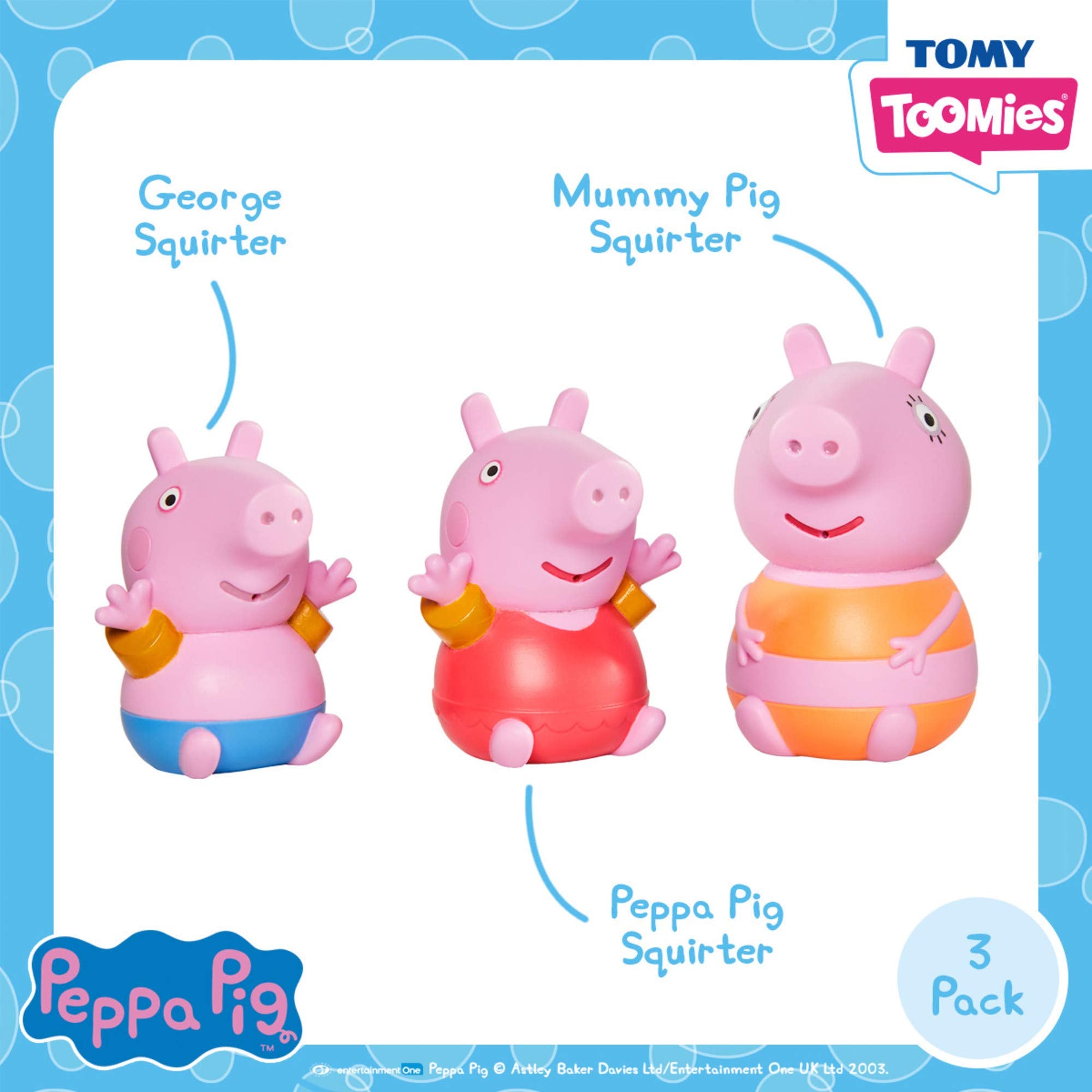 TOMY Toomies Peppa Pig Bath Squirters - Mummy Pig, Peppa & George Water Toys for Toddlers 8