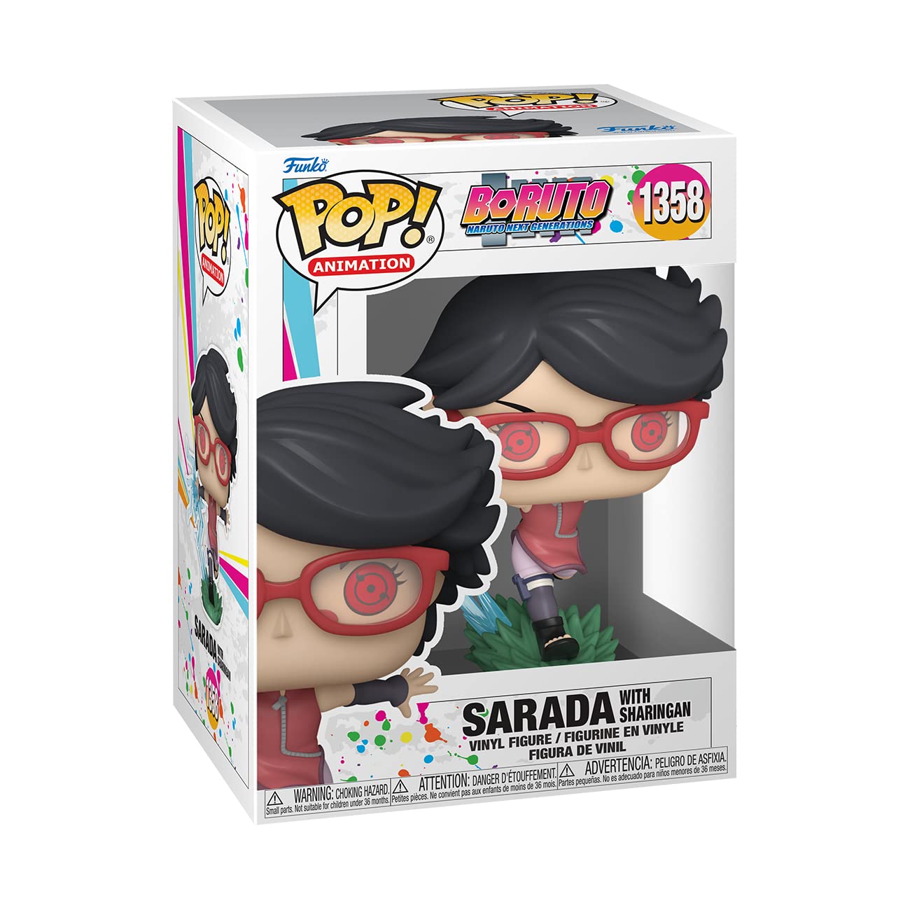 Funko Sarada Uchiha - Boruto: Naruto Next Generations Chibi Figure | 3.75 Inch Vinyl | Multicolor