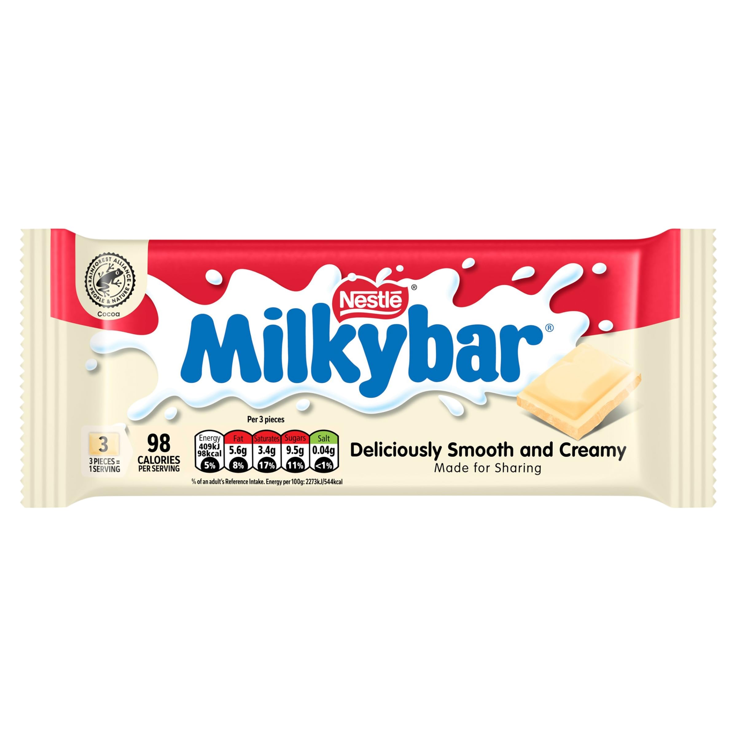 Nestle Milkybar White Chocolate Block | 90g Bar | Made with Whole Milk Powder 1