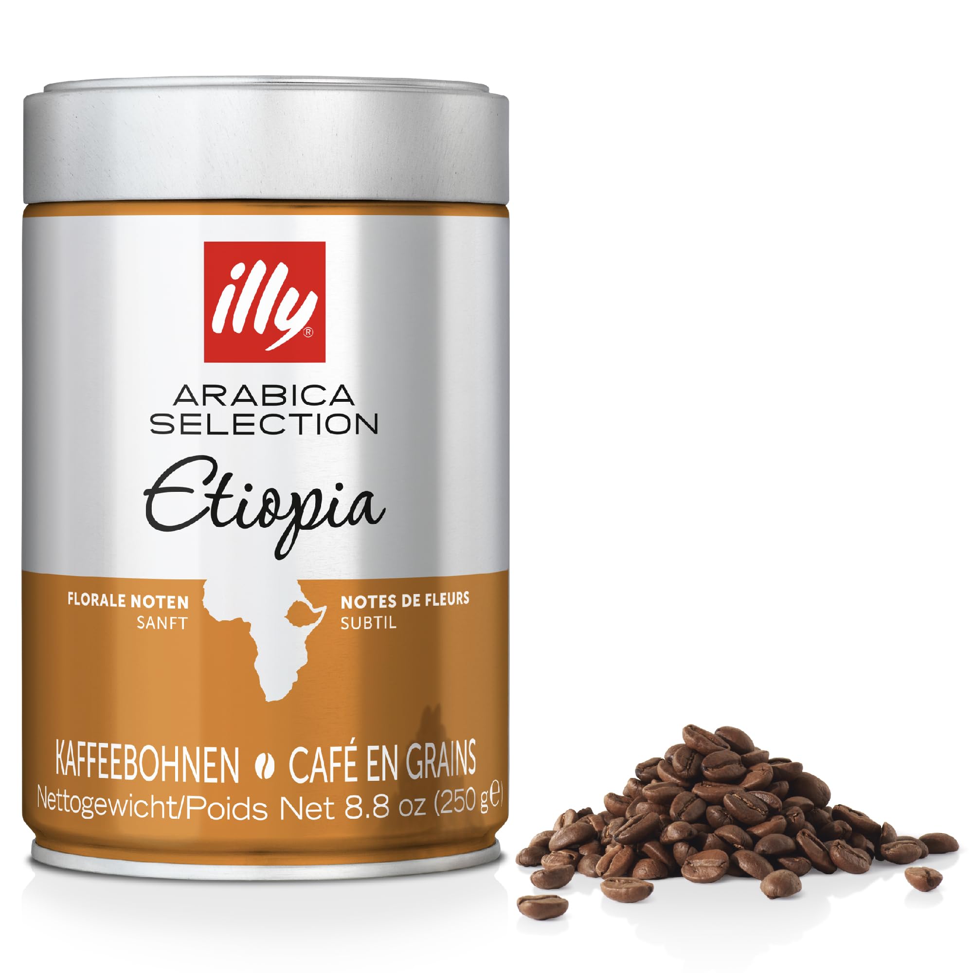 illy Ethiopia Single Origin Whole Coffee Beans - 100% Arabica Light Roast Intensity 3/9 (Pack of 6) 1