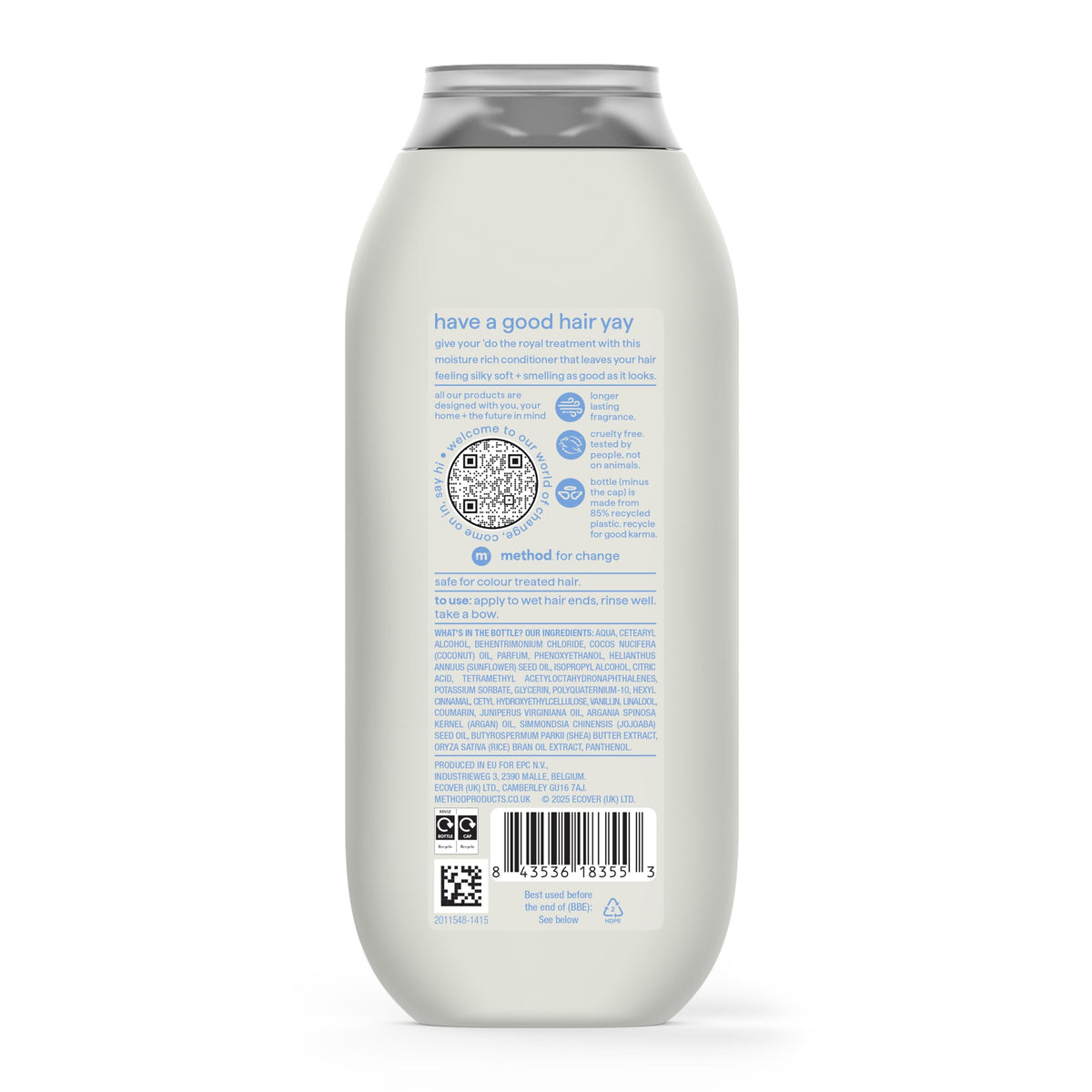 Method Simply Nourish Moisturising Conditioner - Coconut, Rice Milk & Shea Butter | 350ml | For Colour-Treated Hair