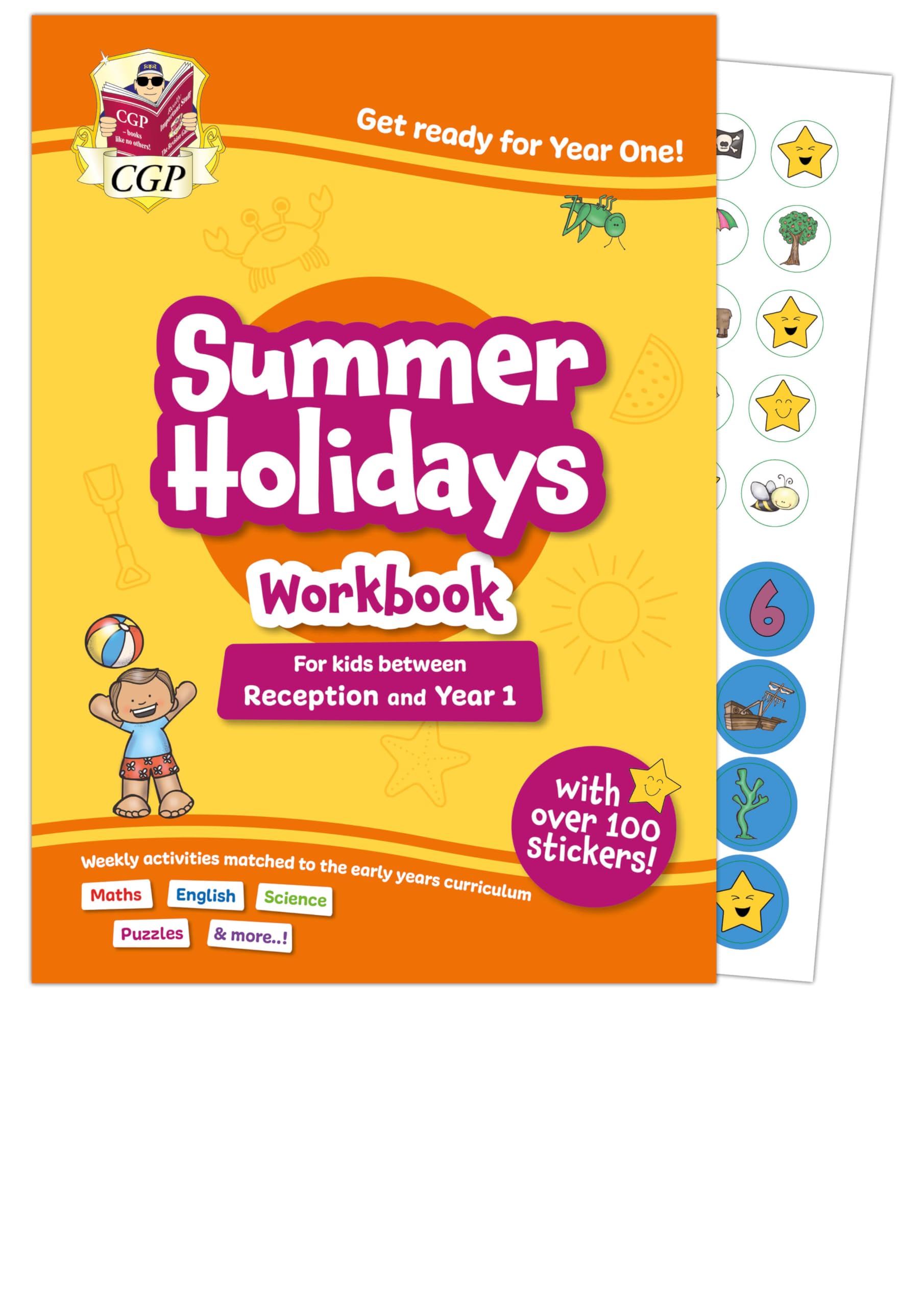 CGP Summer Holidays Activity Workbook - Reception to Year 1 Transition | 64 Pages | English 1