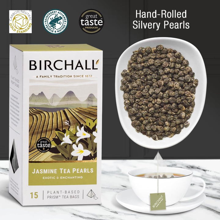 Birchall Jasmine Tea Pearls Gift Set - Green Tea with Jasmine Flowers, 60g