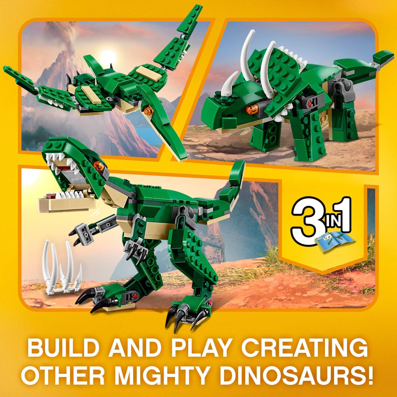 LEGO Creator Mighty Dinosaurs 3-in-1 Building Set - T-Rex, Triceratops & Pterodactyl - 174 Pieces 10