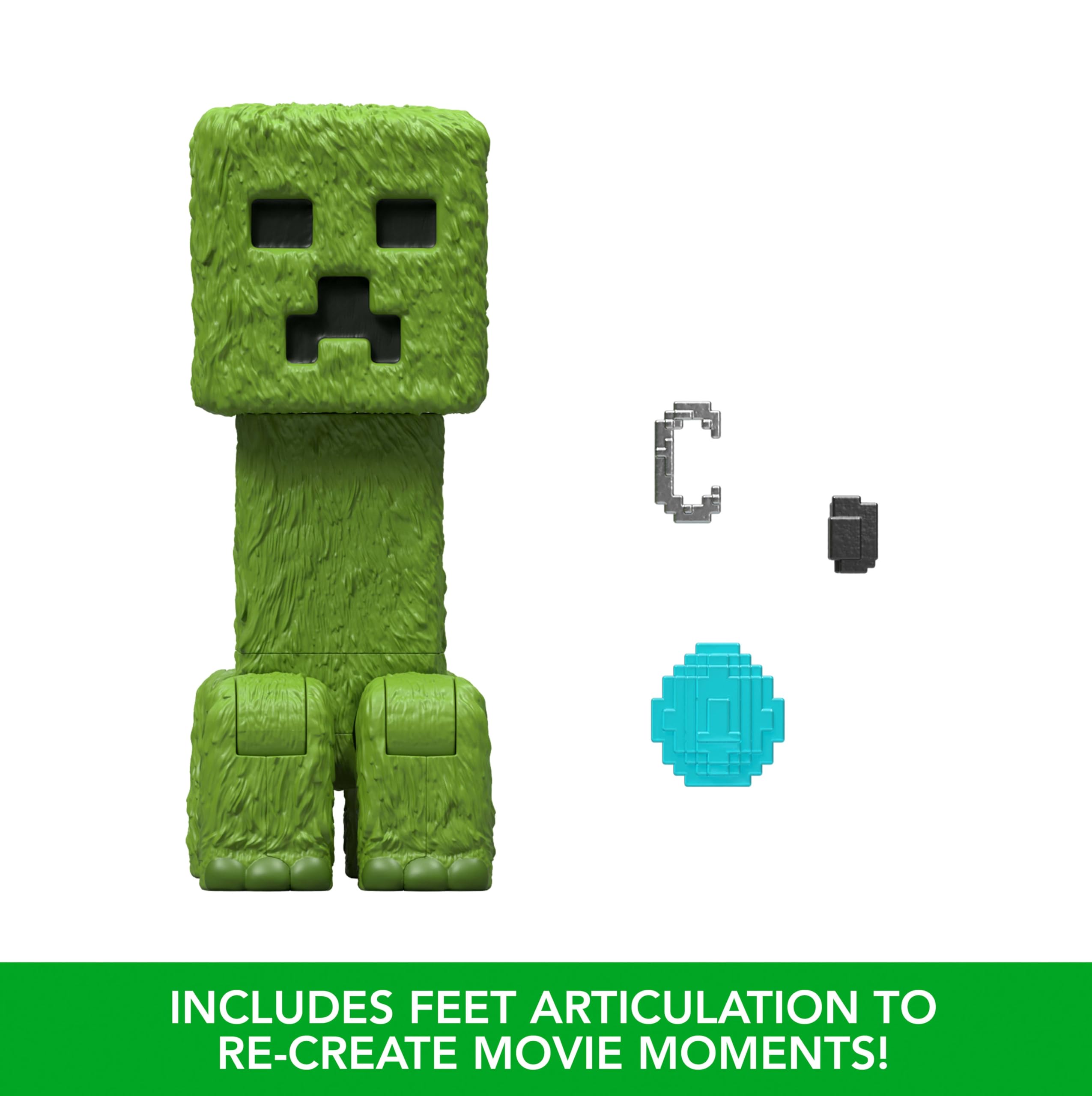 Minecraft Action Figure & Accessories Set - 4-inch Posable Creeper with Movie-Inspired Details by Mattel 2