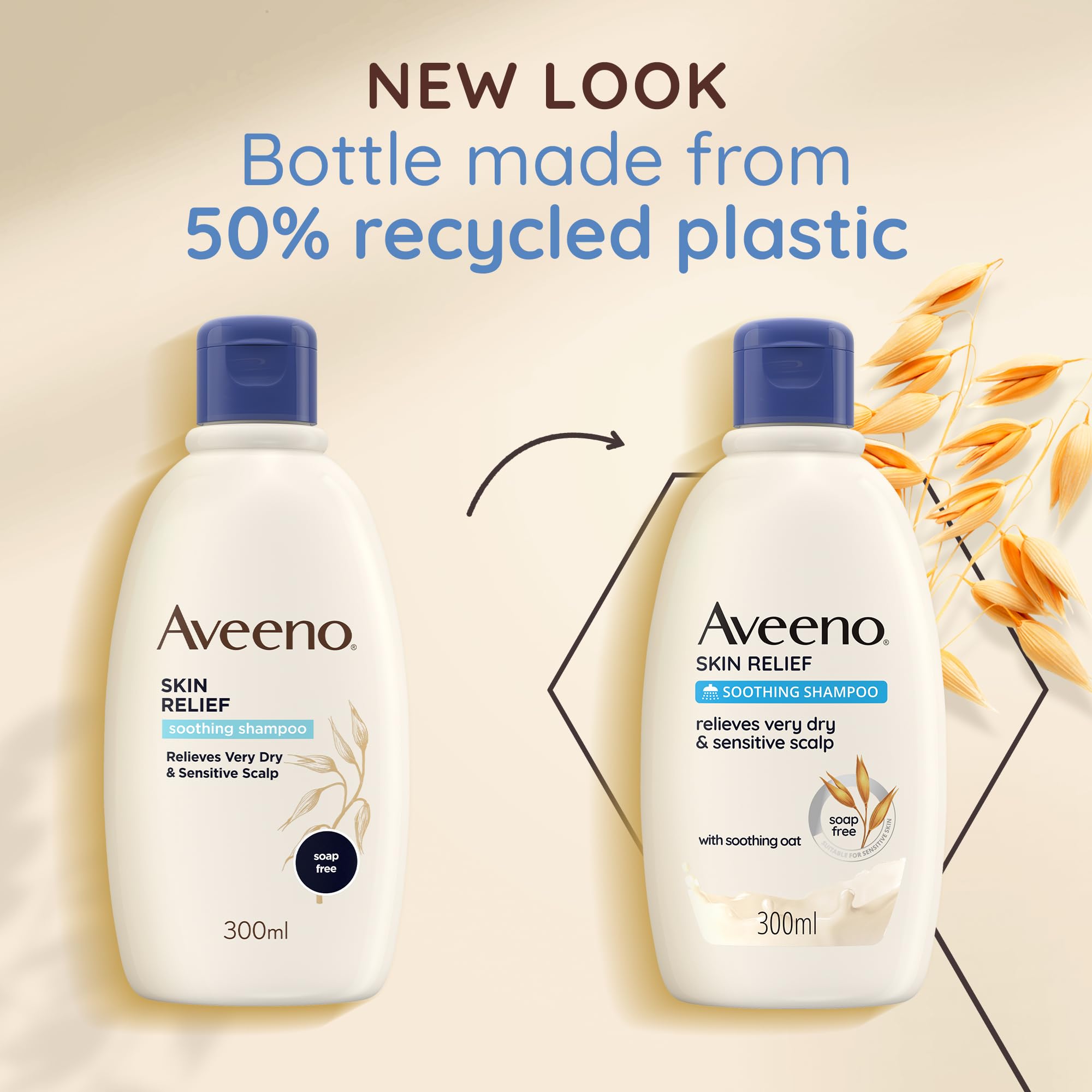 Aveeno Skin Relief Soothing Shampoo with Oat for Very Dry Sensitive Scalp & Fragile Hair, 300ml