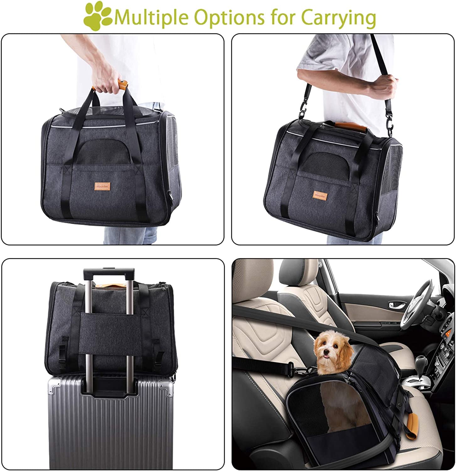 Morpilot Soft-Sided Pet Carrier - Airline Approved, Breathable Mesh, Includes Foldable Bowl | 44cm L x 31cm W x 34cm H 5