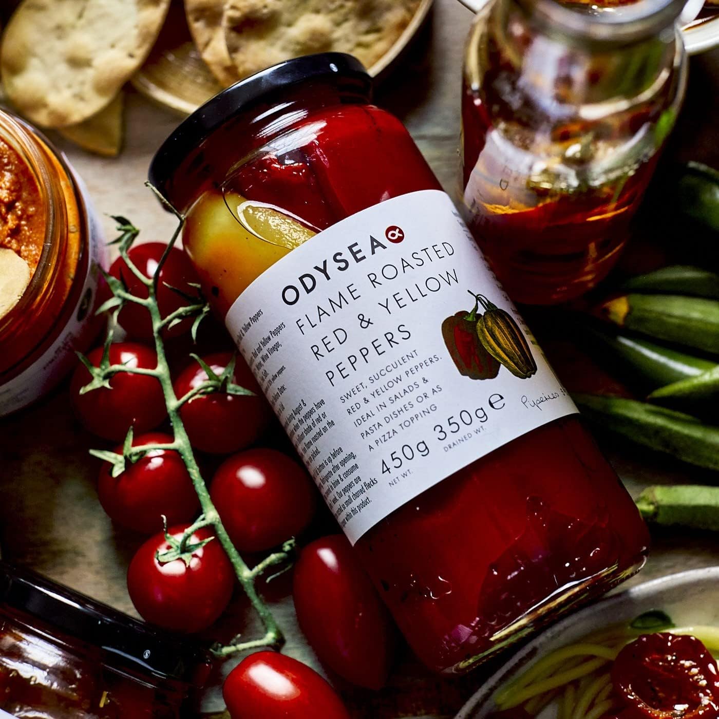 Odysea Flame Roasted Red and Yellow Peppers, 450 g 2