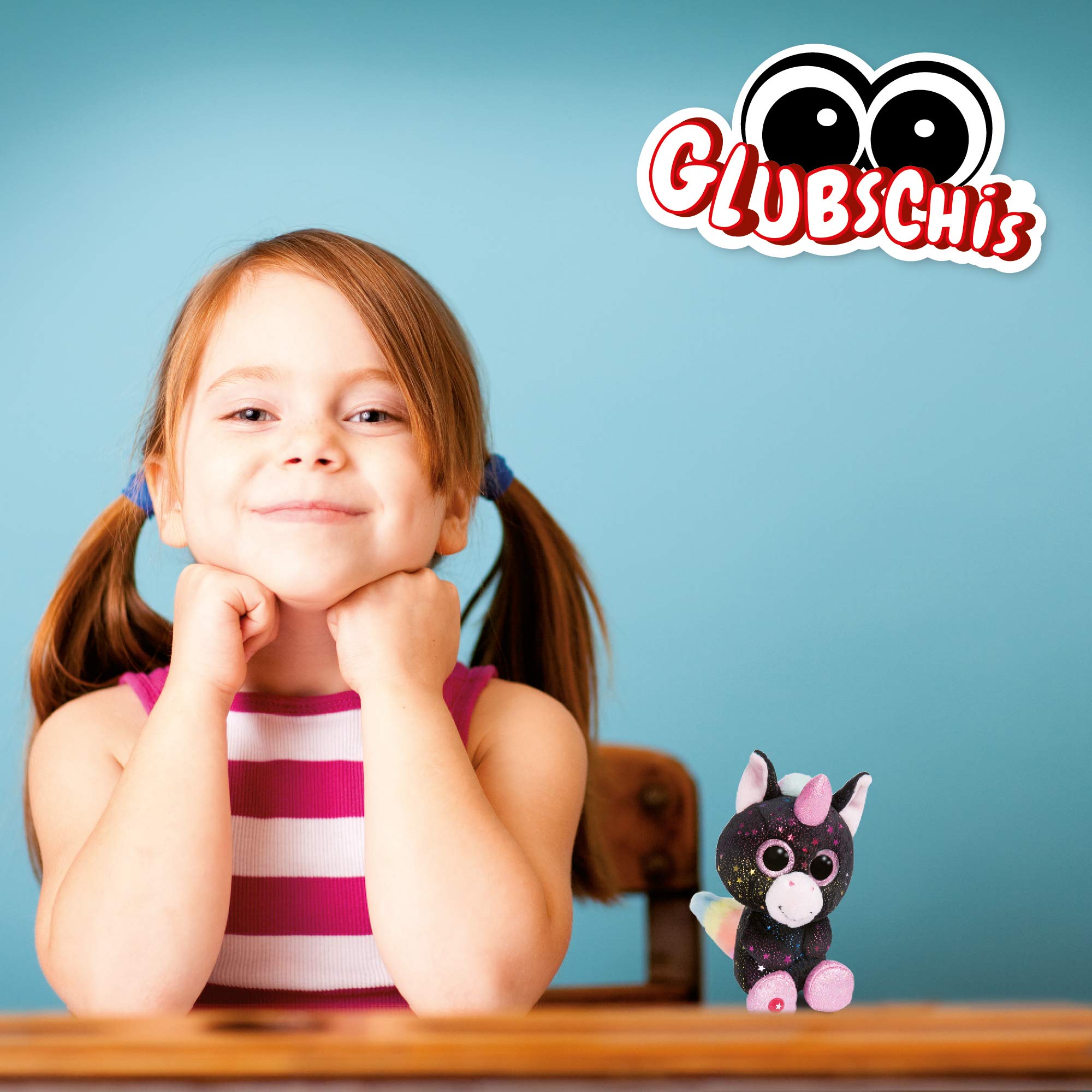 NICI 46316 Cuddy Soft Toy Glubschis Unicorn Vita-Mi 15cm, Black/Multi-Coloured P 12
