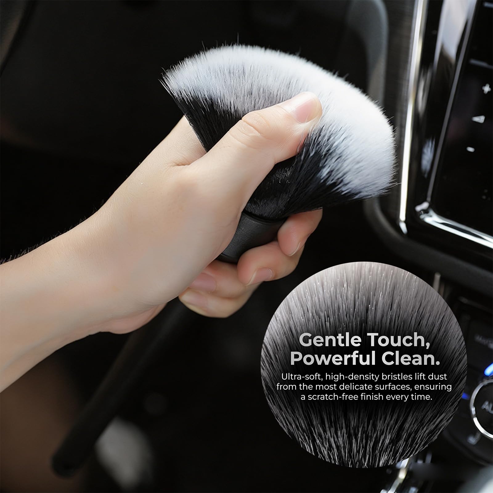 Admygo Car Detailing Brush - Ultra Soft PPS+PET Bristles | Metal-Free | Ergonomic Grip | 1 Pack 7