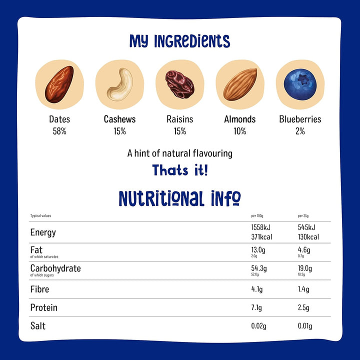 Nakd Blueberry Muffin Raw Fruit & Nut Bar - Vegan, Gluten-Free, No Added Sugar