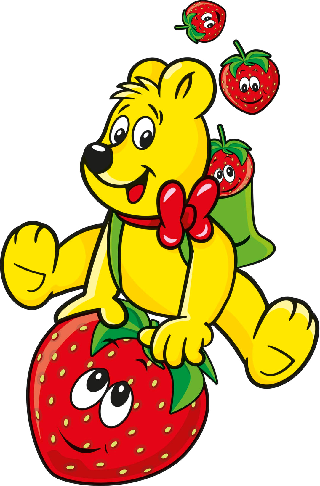 HARIBO Giant Strawbs Gone Mini Fruit Sweets - 100 Mini Bags