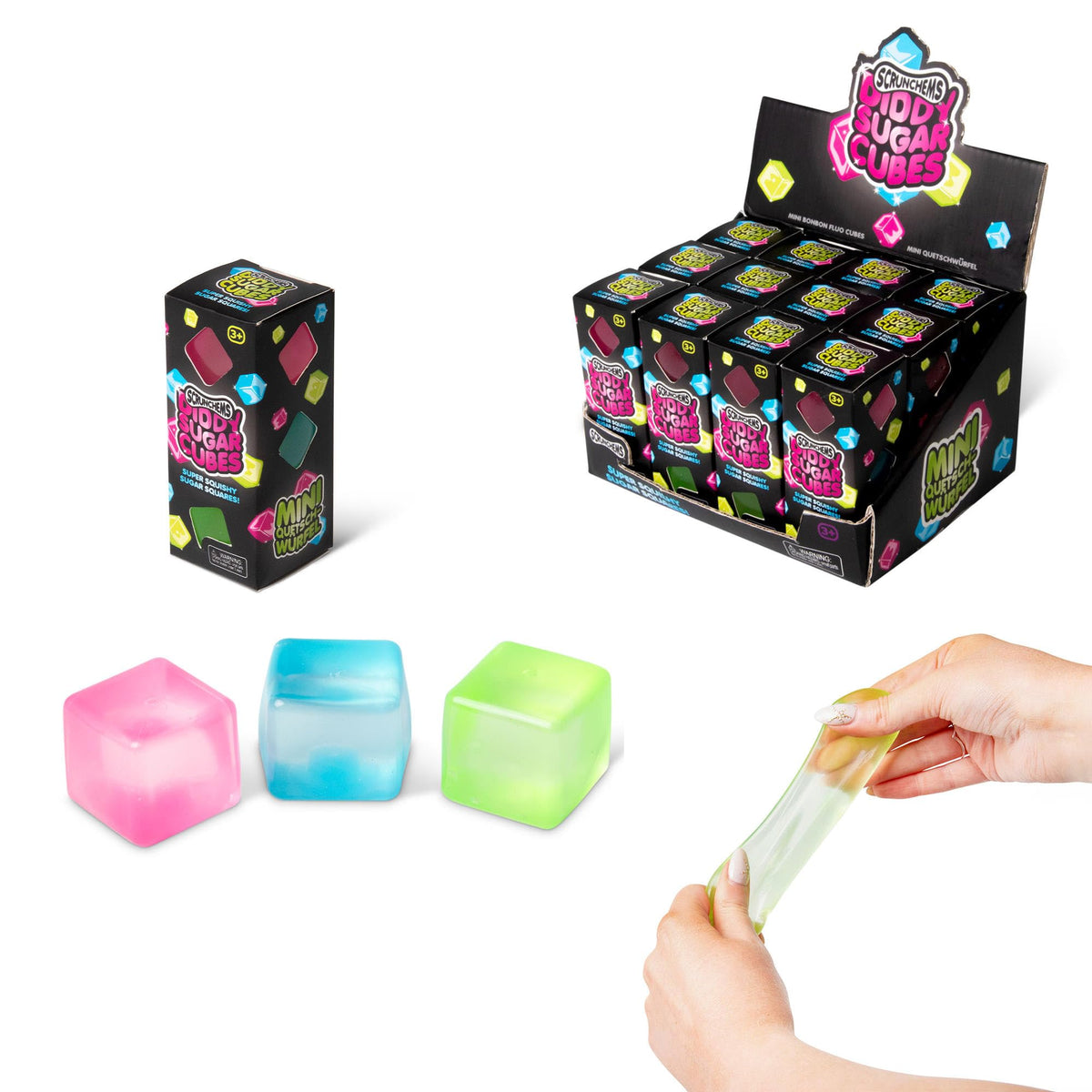 SCRUNCHEMS Diddy Sugar Cubes Squeeze Toy - Sensory Fidget, 3+