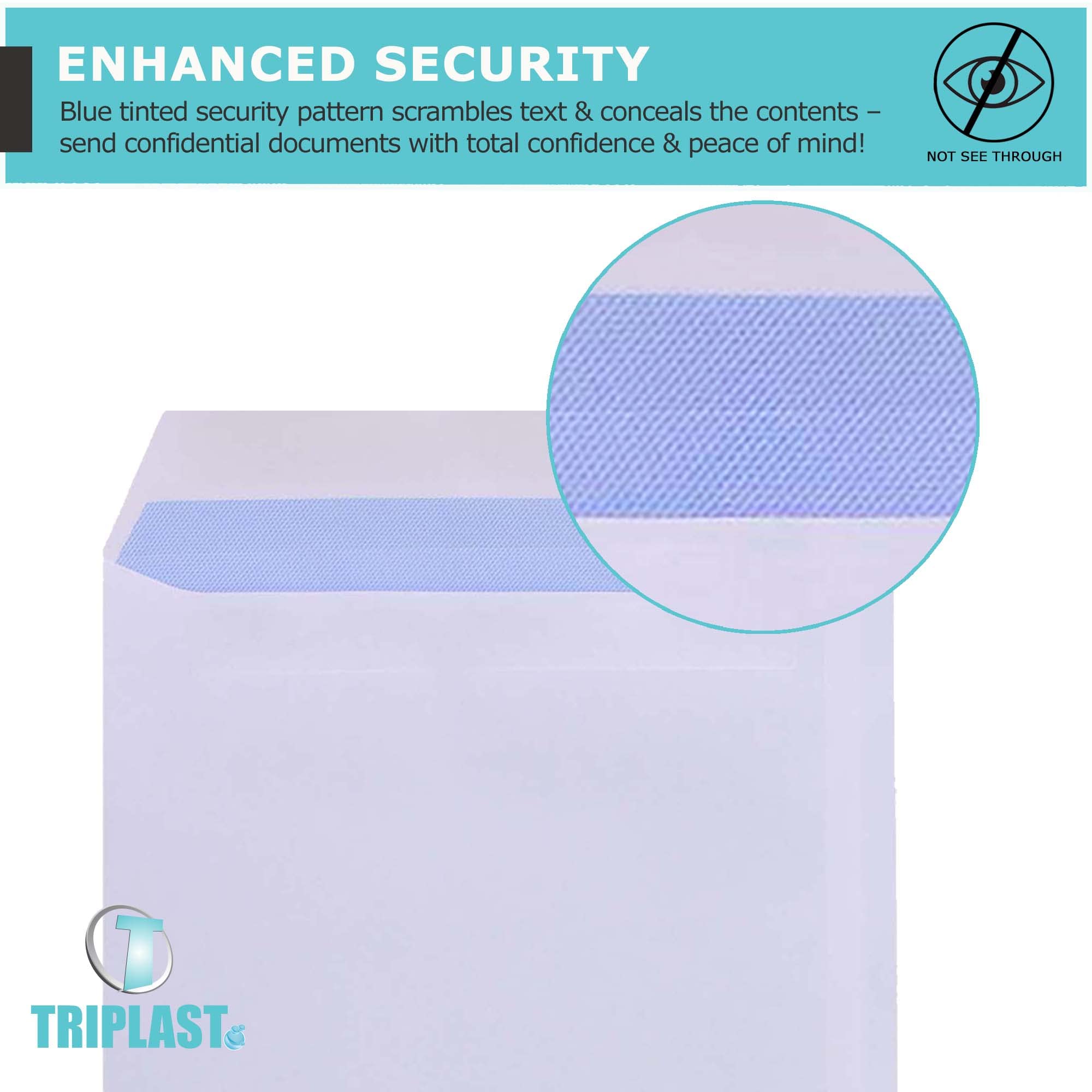 Triplast 50 x C5 White Self Seal Security Envelopes | 229x164mm | 90 gsm 3