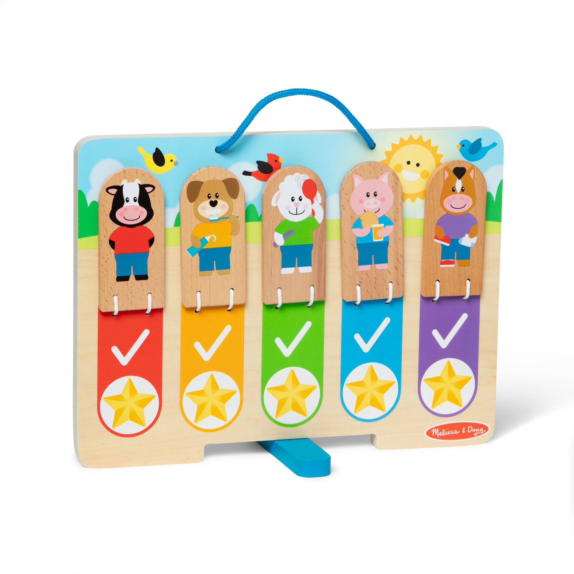 Melissa & Doug My Daily Routines Chart - Early Learning Toy for Kids Ages 3-6 | Double-Sided Interactive Board | FSC Certified Wood