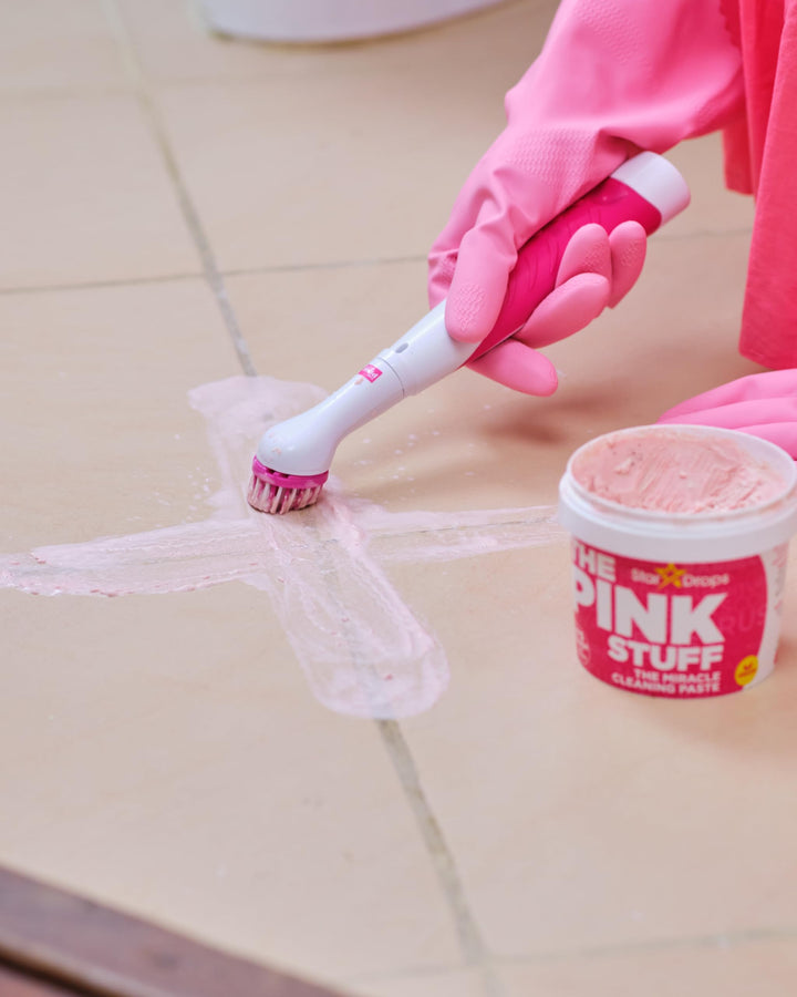 The Pink Stuff - Miracle Scrubber Kit with 4 Brush Heads - Electric Cleaning Tool