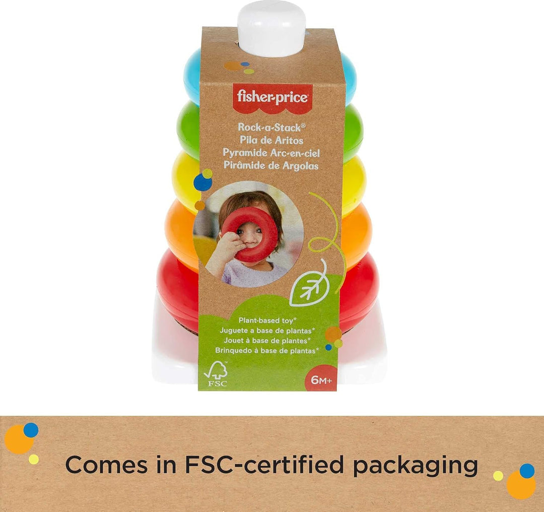 Fisher-Price Eco Rock-a-Stack - Classic Stacking Toy for Babies 6M+