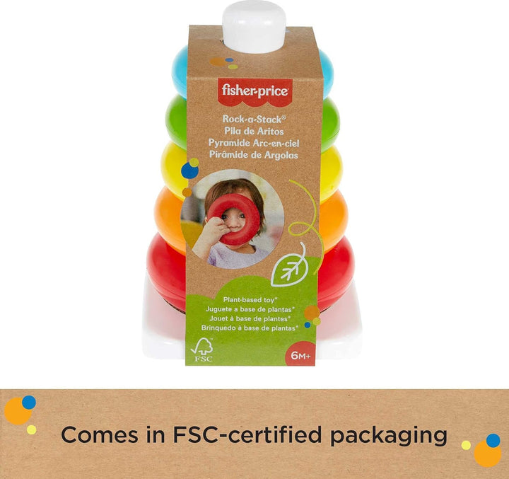 Fisher-Price Eco Rock-a-Stack - Classic Stacking Toy for Babies 6M+
