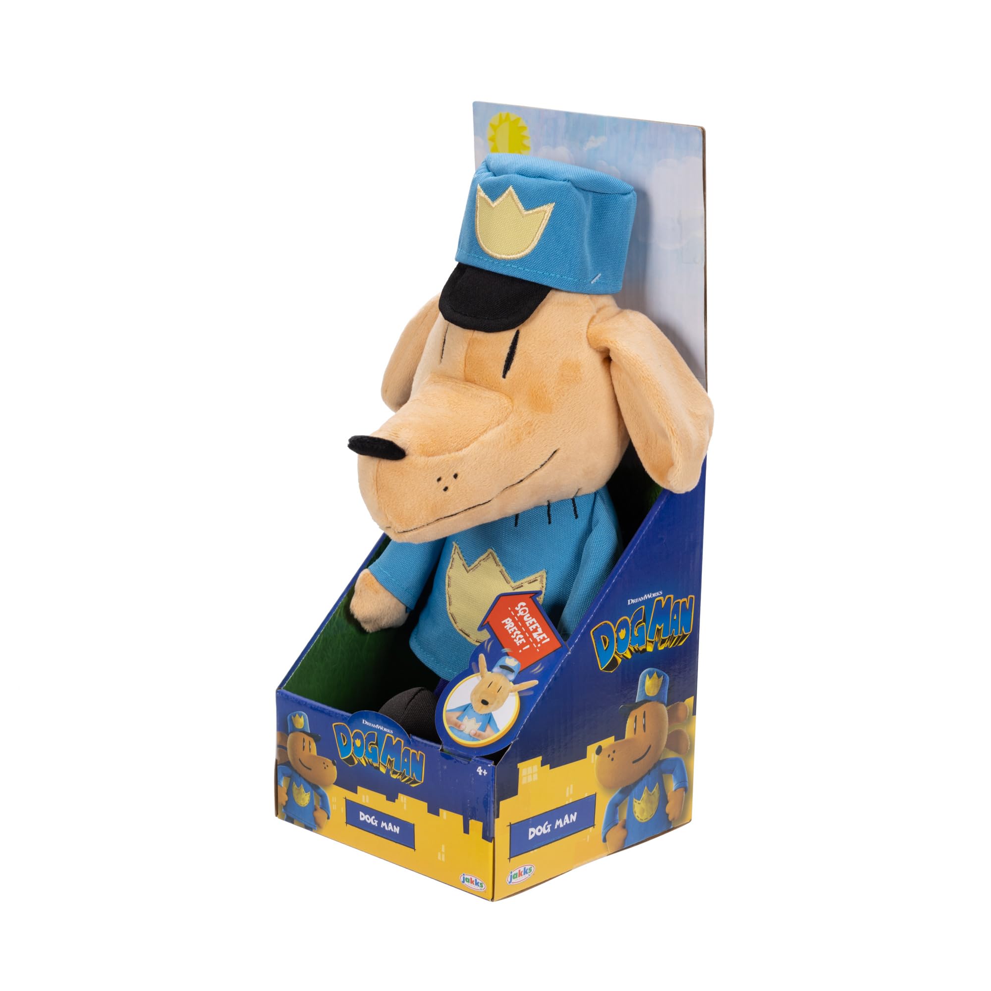 Dog Man - Interactive Plush Toy with Flipping Ears and Fart Sound | Ages 4+ | Medium Size 6
