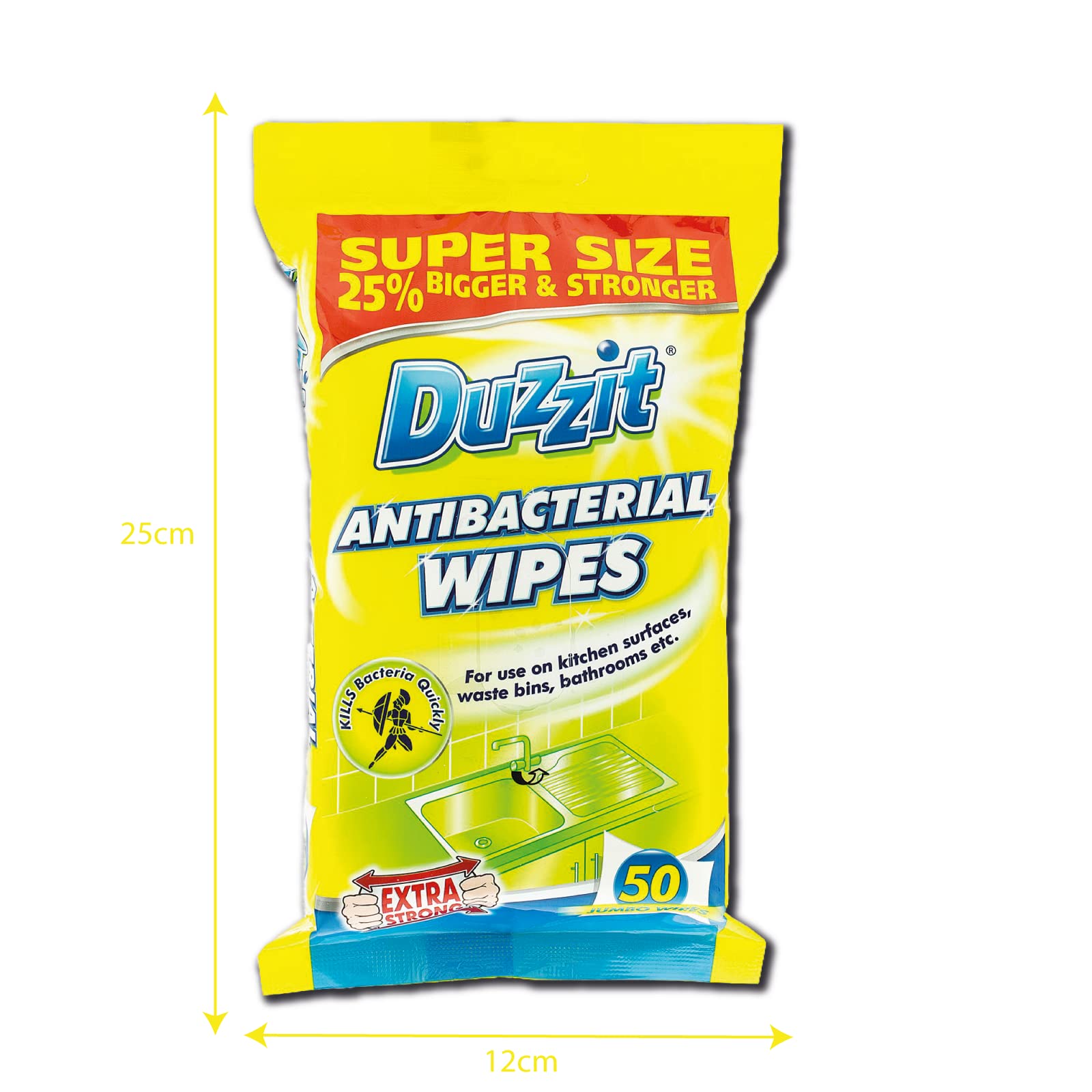 Duzzit Antibacterial Wipes - Kills 99.9% of Bacteria | Unscented | 50 Count Pack 9