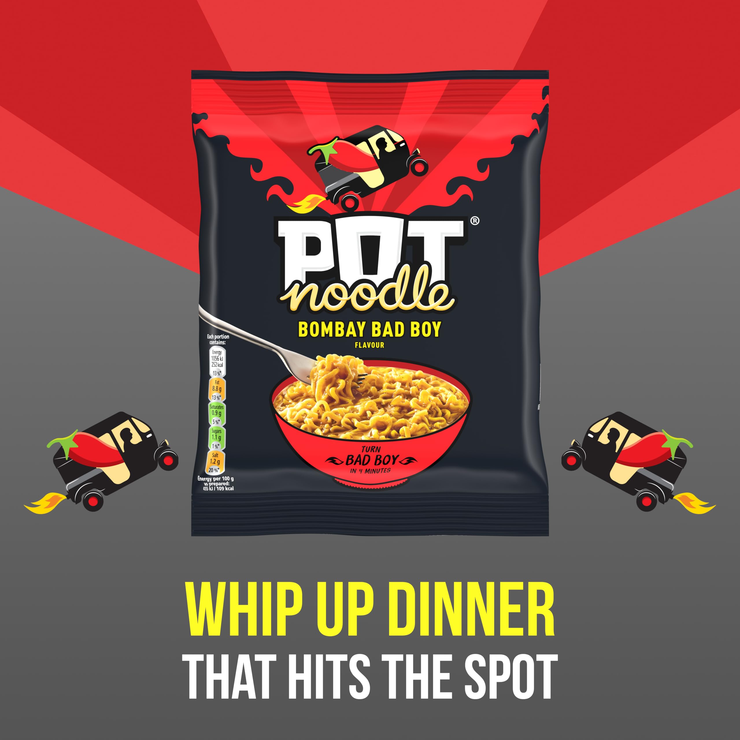 Pot Noodle Bombay Bad Boy Instant Noodles Block - 115g 4